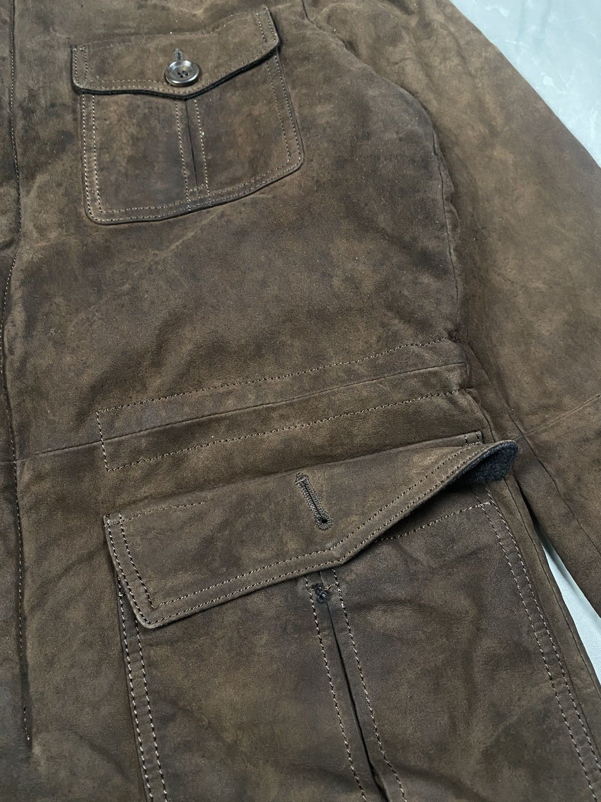 Japanese Brand Vintage Japanese Western Brown Suede Trucker Jacket Size US S / EU 44-46 / 1 - 4 Thumbnail