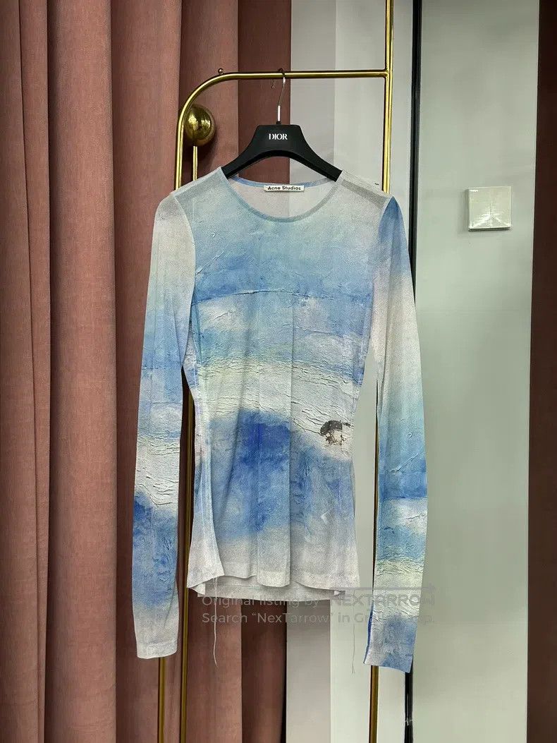 Acne Studios Acne Studios Blue Graduated Texture Long Sleeve Shirt Size S / US 4 / IT 40 - 1 Thumbnail