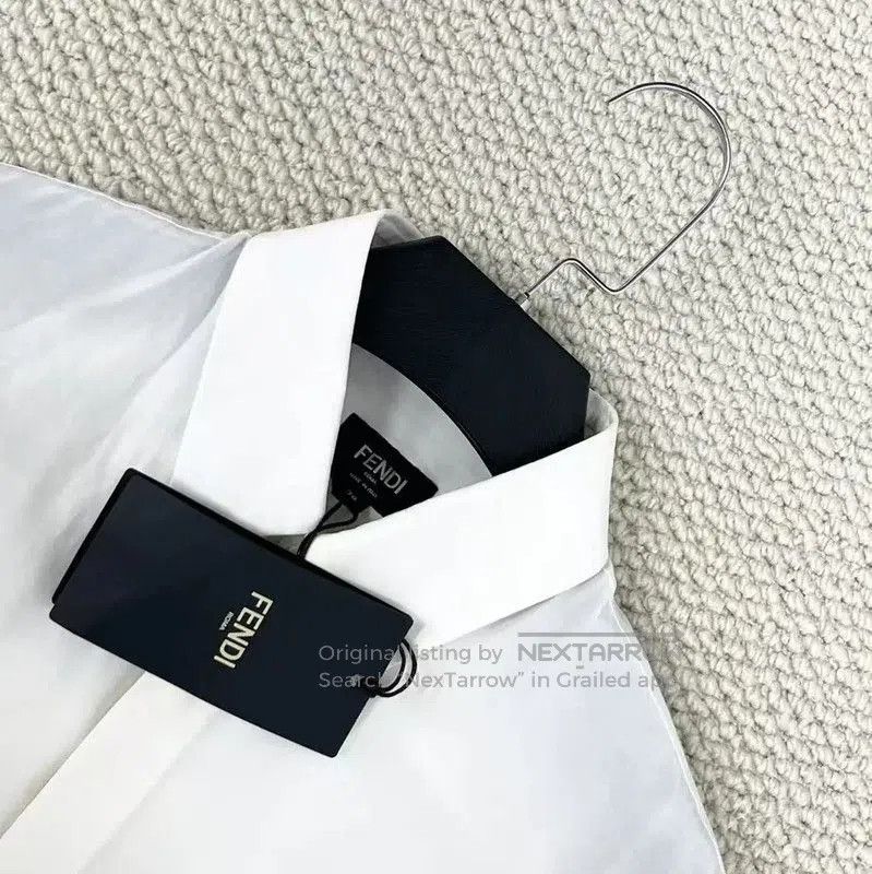 Fendi Fendi White Cotton Embroidered Long Shirt . Size S / US 4 / IT 40 - 3 Thumbnail