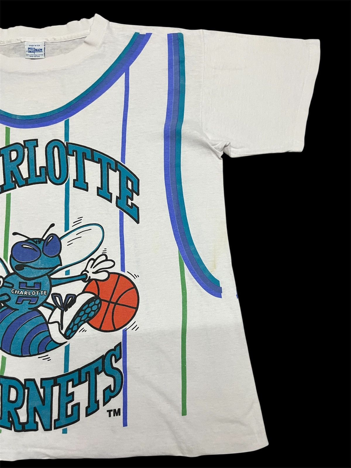 Rap Tees 💥True Vintage Trashed Distressed Charlotte Hornets NBA Tee Size US L / EU 52-54 / 3 - 2 Thumbnail