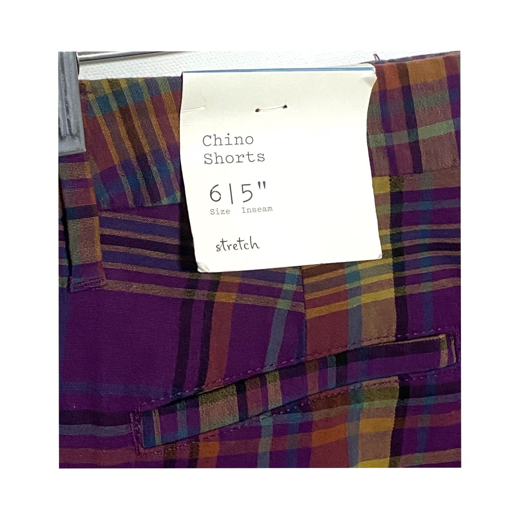 Vintage A New Day Purple Plaid Chino Shorts 6 Stretch Casual Summer Preppy NWT Womens Shorts Size 28" / US 6 / IT 42 - 4 Thumbnail