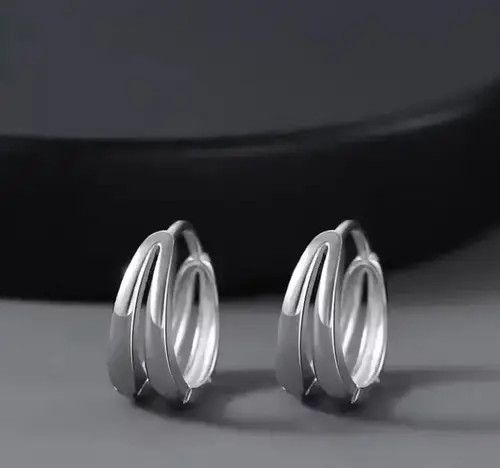 Jewelry silver vintage round earrings （1pairs） Size ONE SIZE - 2 Thumbnail