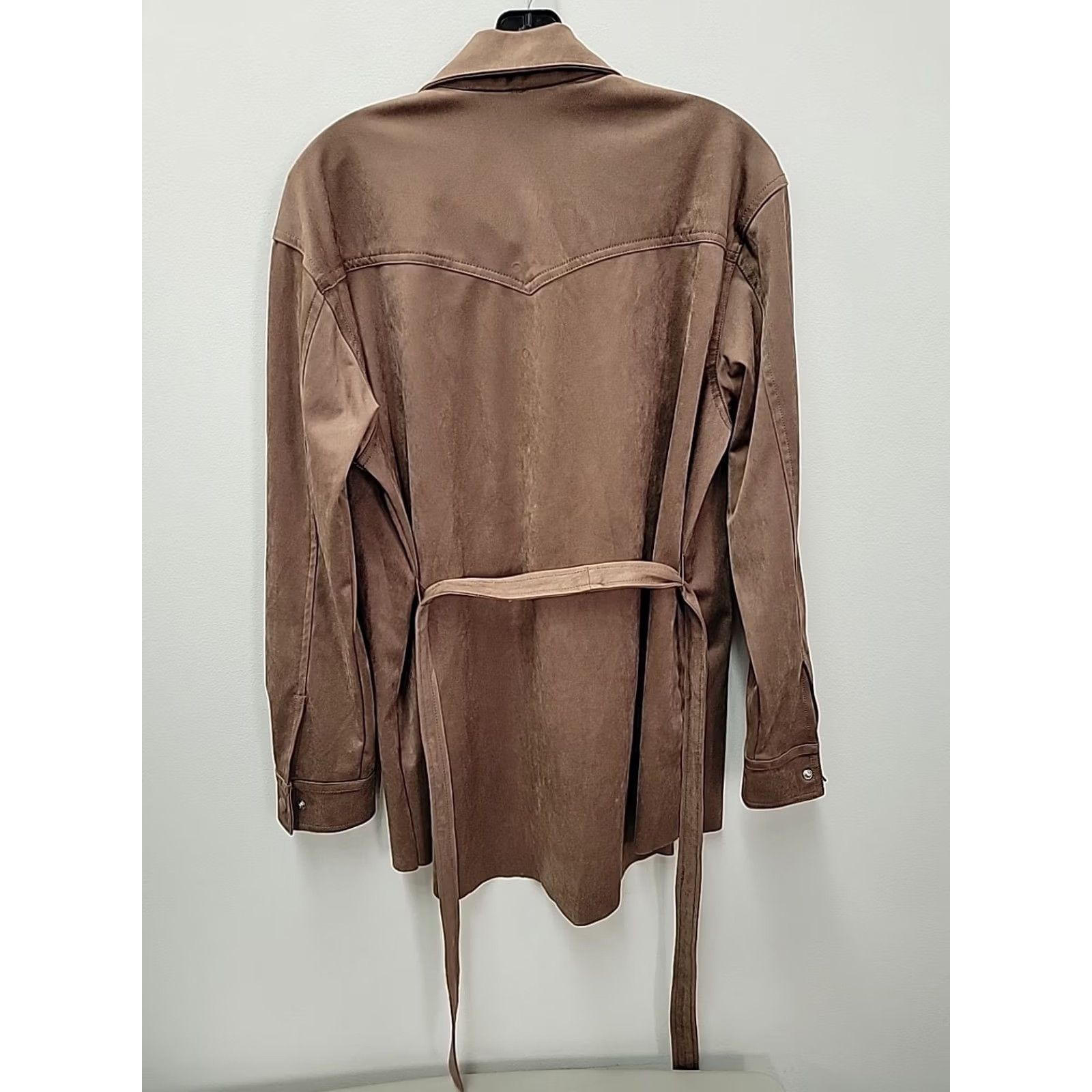 Stetson Stetson Shirt Jacket Belted Brown Womens M Medium Faux Suede Spandex Polyester Belted Size M / US 6-8 / IT 42-44 - 7 Thumbnail