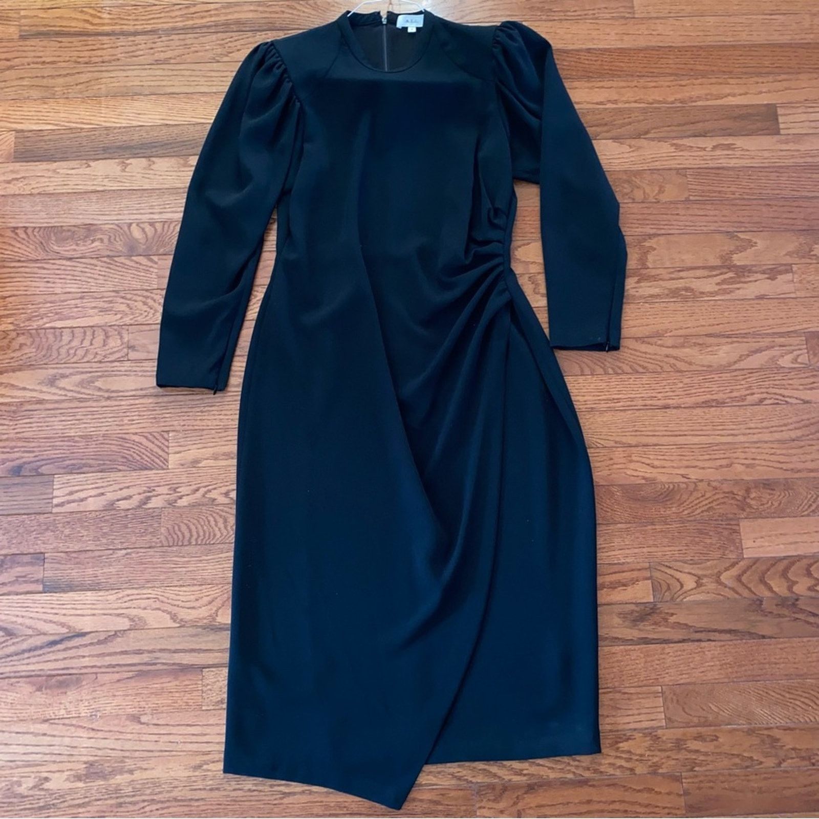 A.L.C. A.L.C. ALC Meline $625 Black Puff Sleeve Midi Dress 12 Size XL / US 12-14 / IT 48-50 - 3 Thumbnail