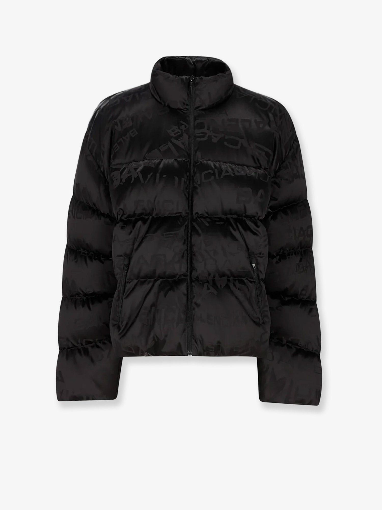 Balenciaga Nylon Down Jacket With All-Over Lettering Logo Size US M / EU 48-50 / 2 - 1 Thumbnail