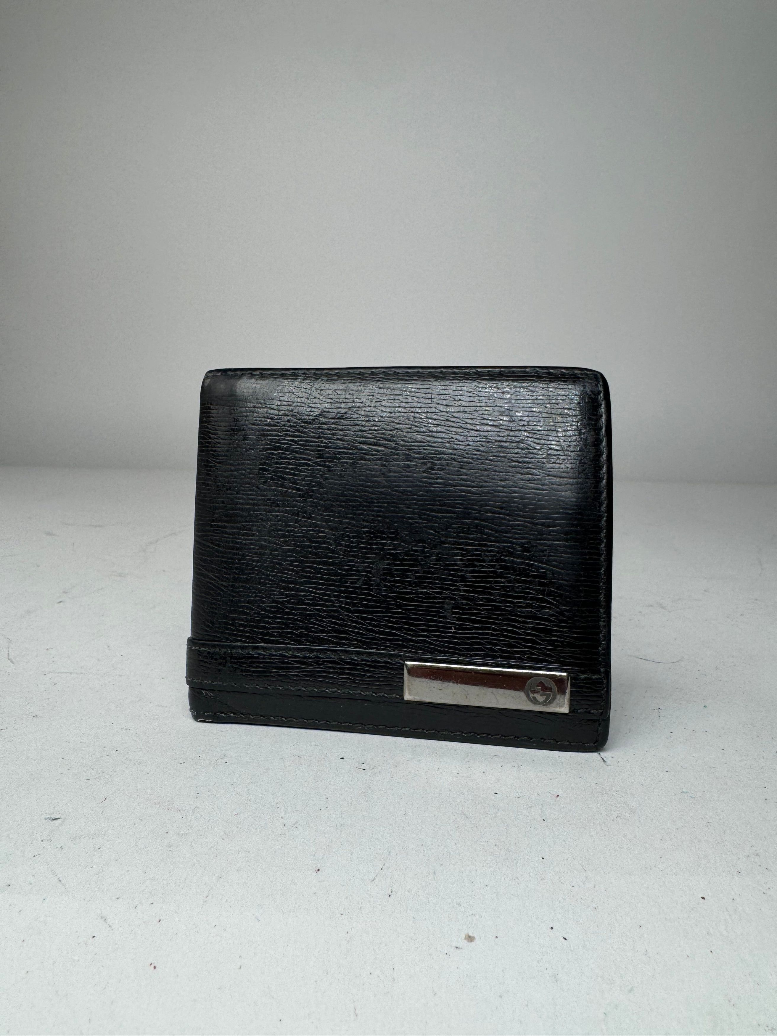 Gucci Vintage Flapable Leather Wallet Black Size ONE SIZE - 1 Thumbnail