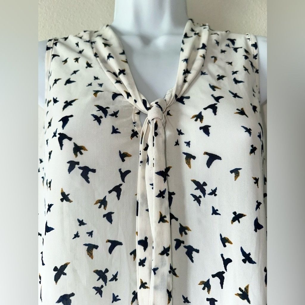 Christopher Esber EMBER Sleeveless Bird Print Tie-Front Blouse Size M Size M / US 6-8 / IT 42-44 - 5 Thumbnail