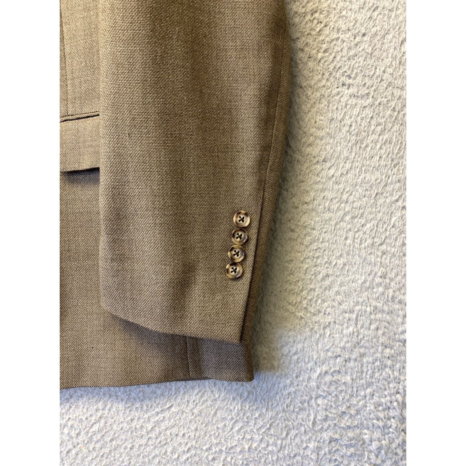 Brooks Brothers BROOKS BROTHERS VINTAGE WOOL BLAZER 2 BUTTON JACKET TAUPE SIZE 46 Mens Size 46R - 3 Thumbnail