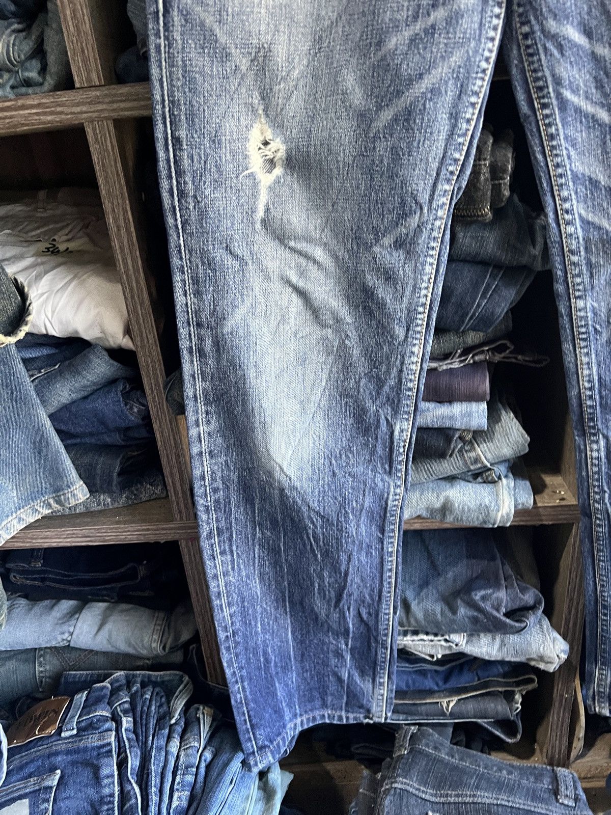 Levi's 🔥Levis 501 Button No 359 Distressed Denim Size 29" - 5 Thumbnail