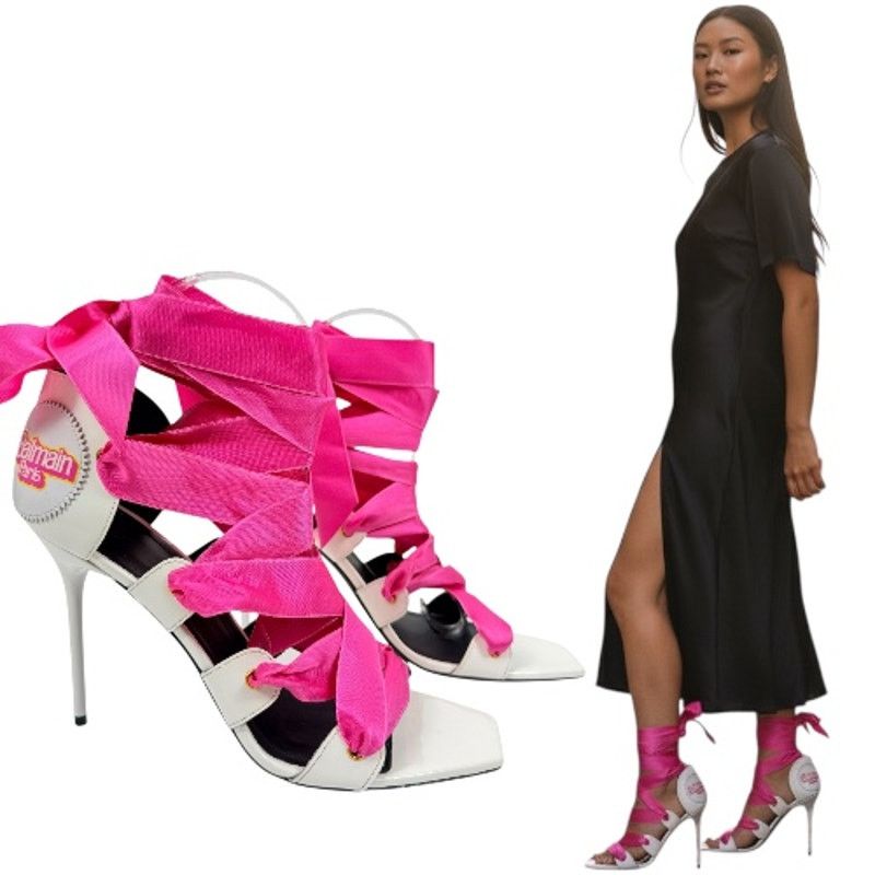 Balmain Balmain x Barbie Unity Ribbon Ankle Strap Leather Sandals Size US 8 / IT 38 - 1 Thumbnail