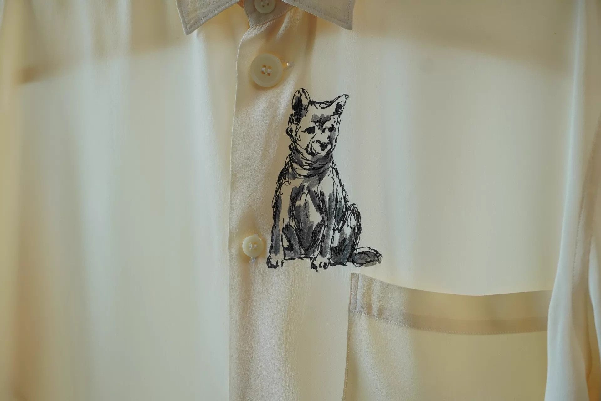 Yohji Yamamoto 1990SS Rin-chan Good Dog Silk Blouse M