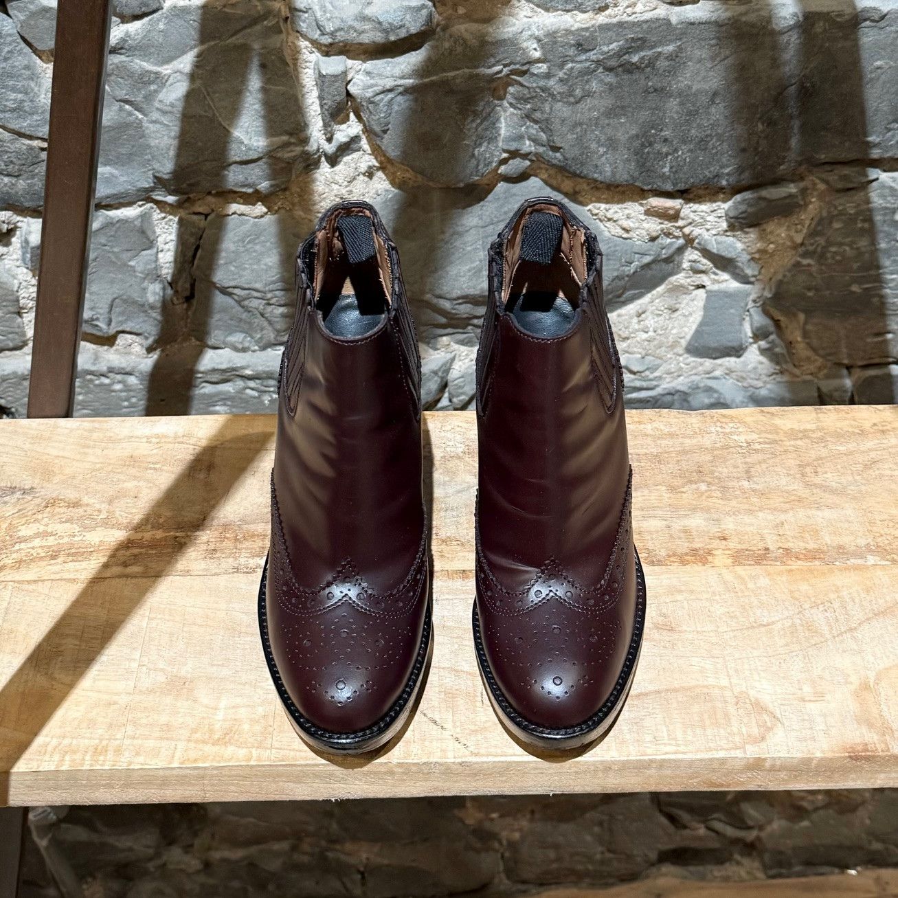 Burberry Burberry Burgundy Leather Oxford Wedges Booties Size US 6 / IT 36 - 3 Thumbnail