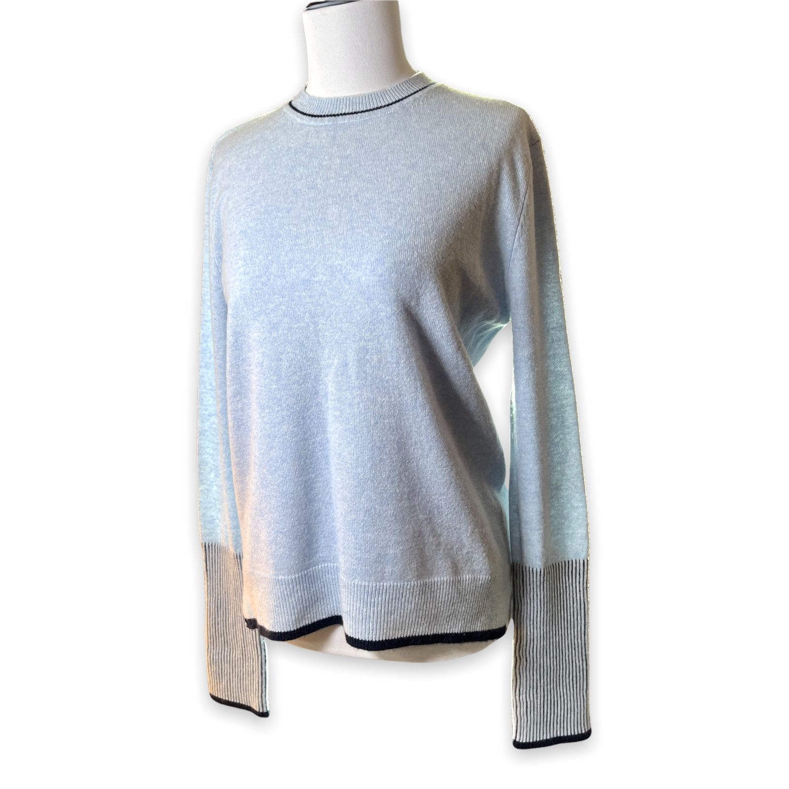 La Ligne La Ligne Cashmere Crew Sweater Small Blue Black Soft Size S / US 4 / IT 40 - 1 Thumbnail