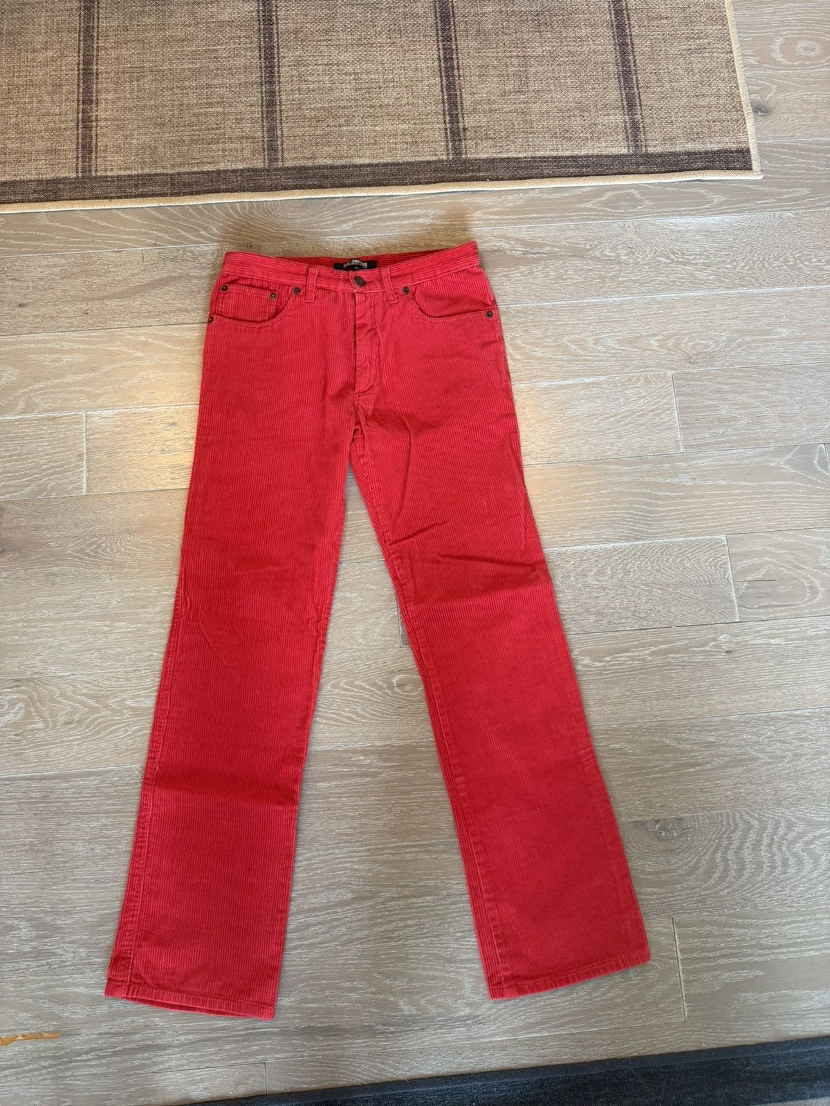 Raf Simons Raf Simons 03 Closer Flared Red Corduroy Pants Size US 30 / EU 46 - 1 Thumbnail