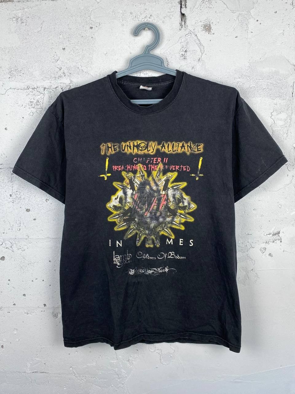 Band Tees × Vintage VINTAGE 2006 SLAYER THE UNHOLY ALLIANCE Distressed T Shirt Size US M / EU 48-50 / 2 - 2 Thumbnail