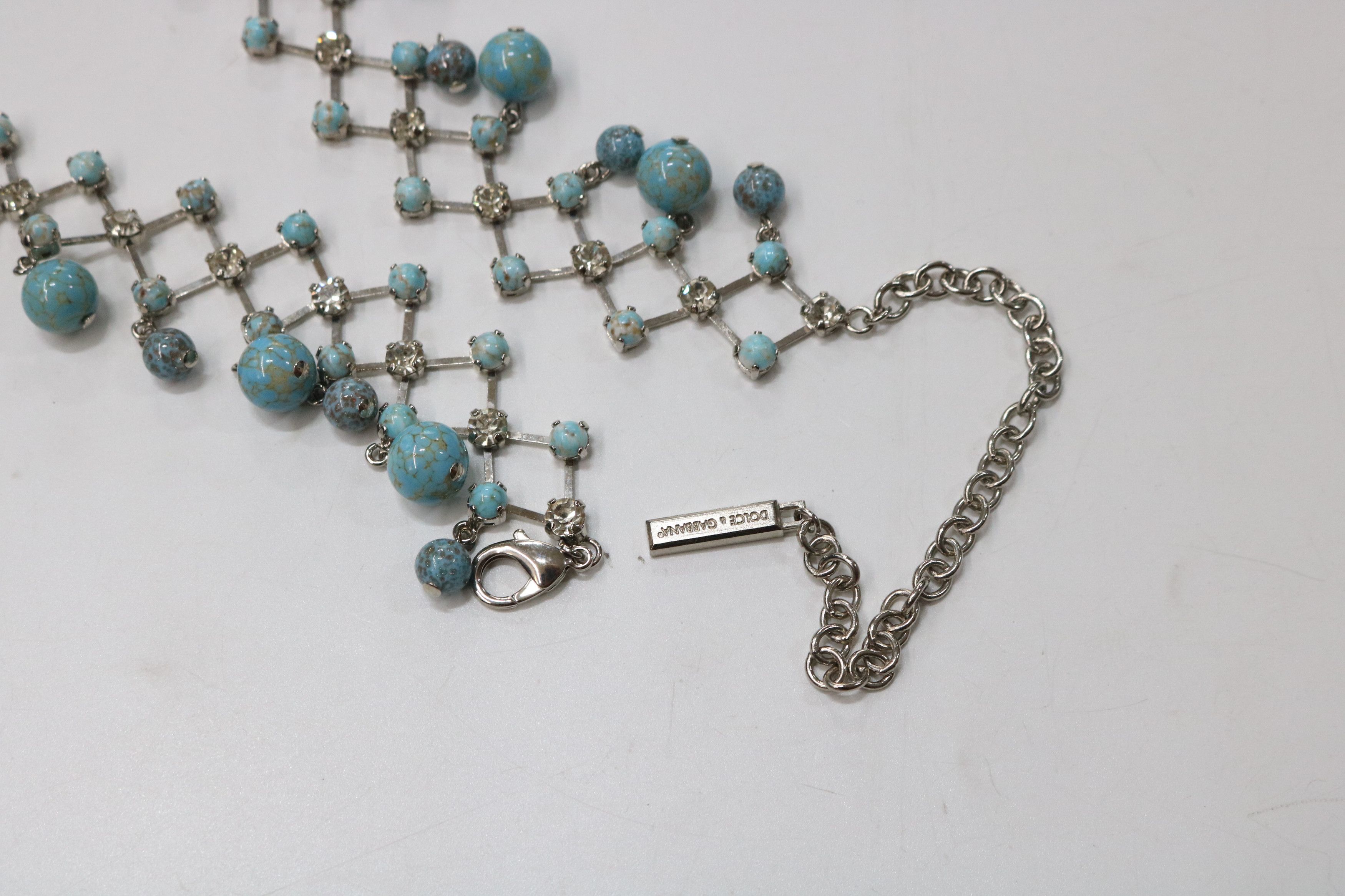 Dolce & Gabbana DOLCE & GABBANA Turquoise & Cubic Detail Necklace Size ONE SIZE - 7 Thumbnail