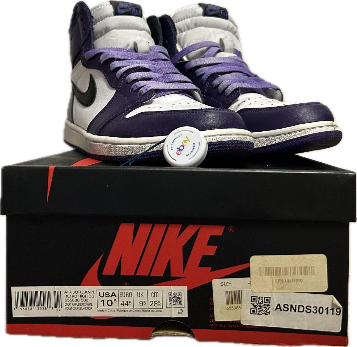 Jordan Brand *SEND ALL OFFERS* Jordan 1 “Court Purple” Size US 10.5 / EU 43-44 - 1 Thumbnail