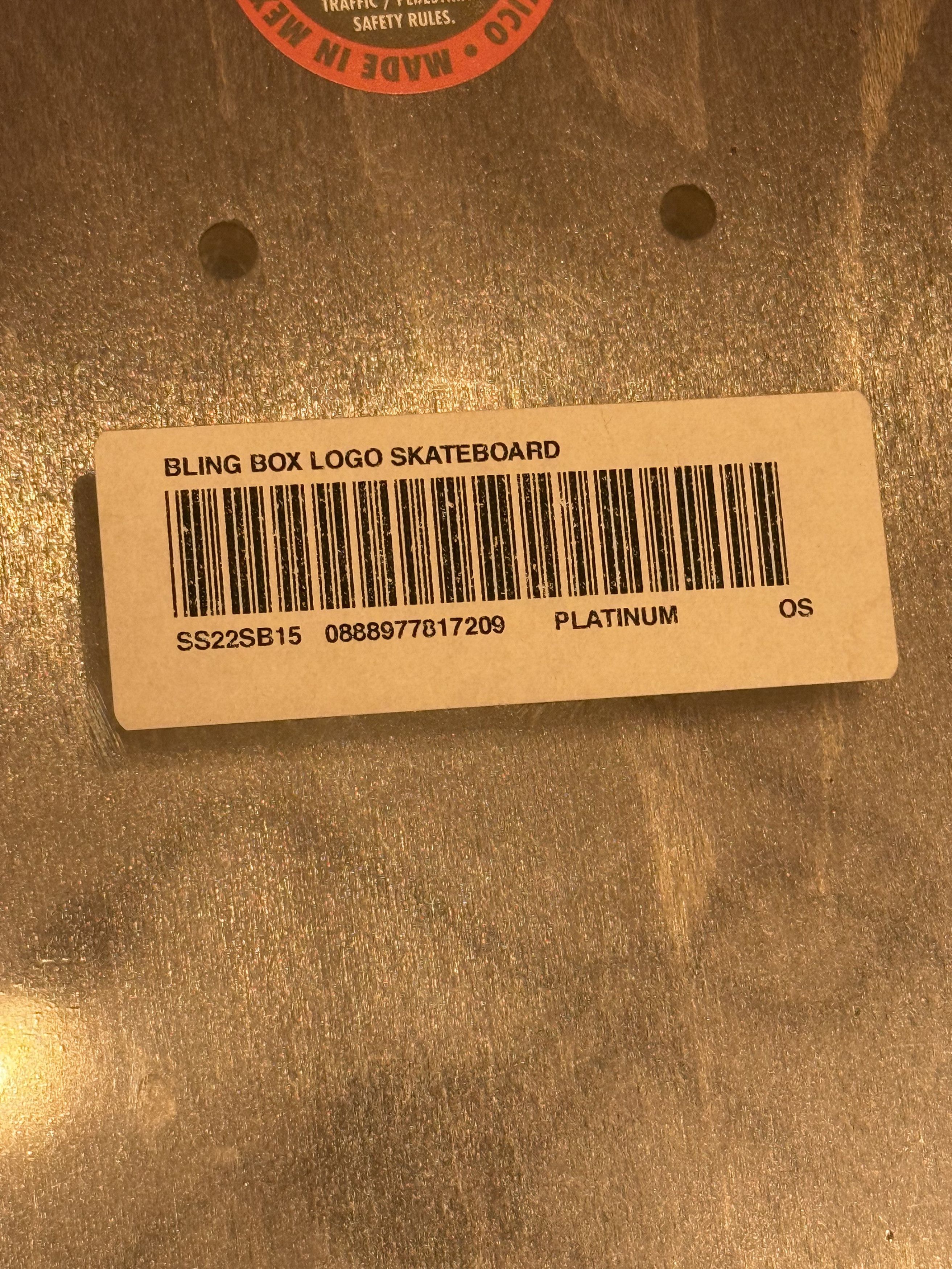 Supreme Supreme Bling Box Logo Skateboard Platinum SS22 Size ONE SIZE - 4 Thumbnail