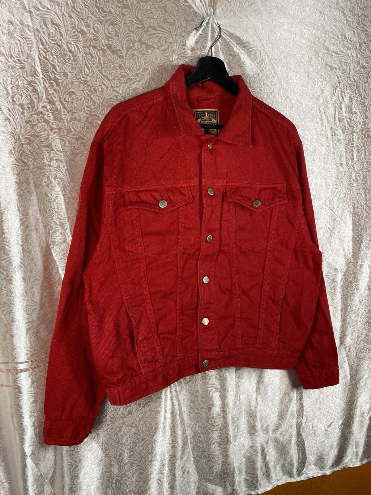 Japanese Brand Vintage Glee Man Red Denim Trucker Japanese Casual Workwear Size US M / EU 48-50 / 2 - 5 Thumbnail