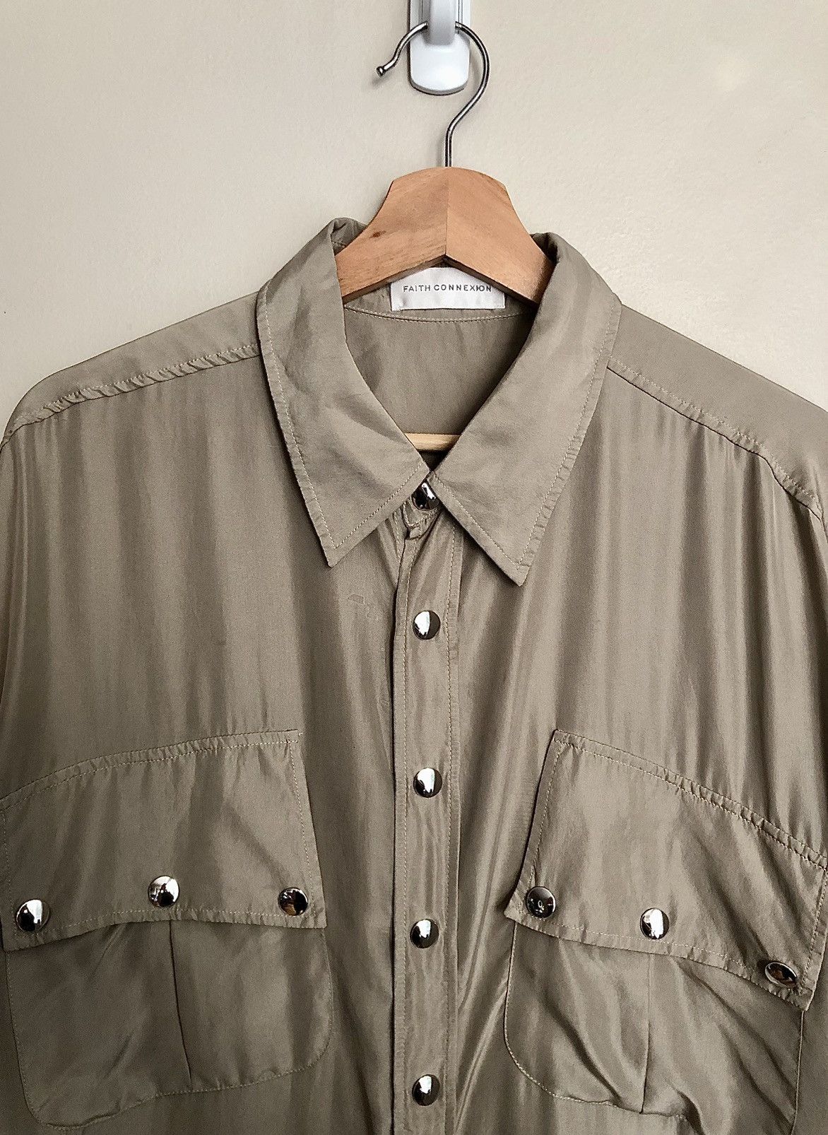 Faith Connexion Faith Connexion Silk Military Snap Button Shirt Size US S / EU 44-46 / 1 - 3 Thumbnail