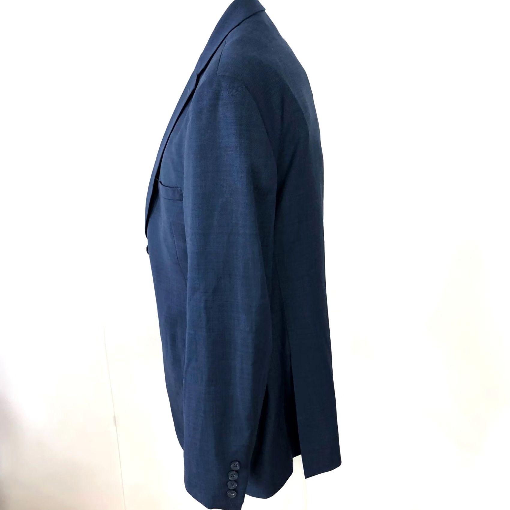 Vintage Penguin By Munsingwear Blazer Wool Blend 44R Blue Notch Lapel Double-Vented Regular Single-Breasted 2-Button Mens Jacket Coat Suit Blazer Vintage No Size 44R - 2 Thumbnail