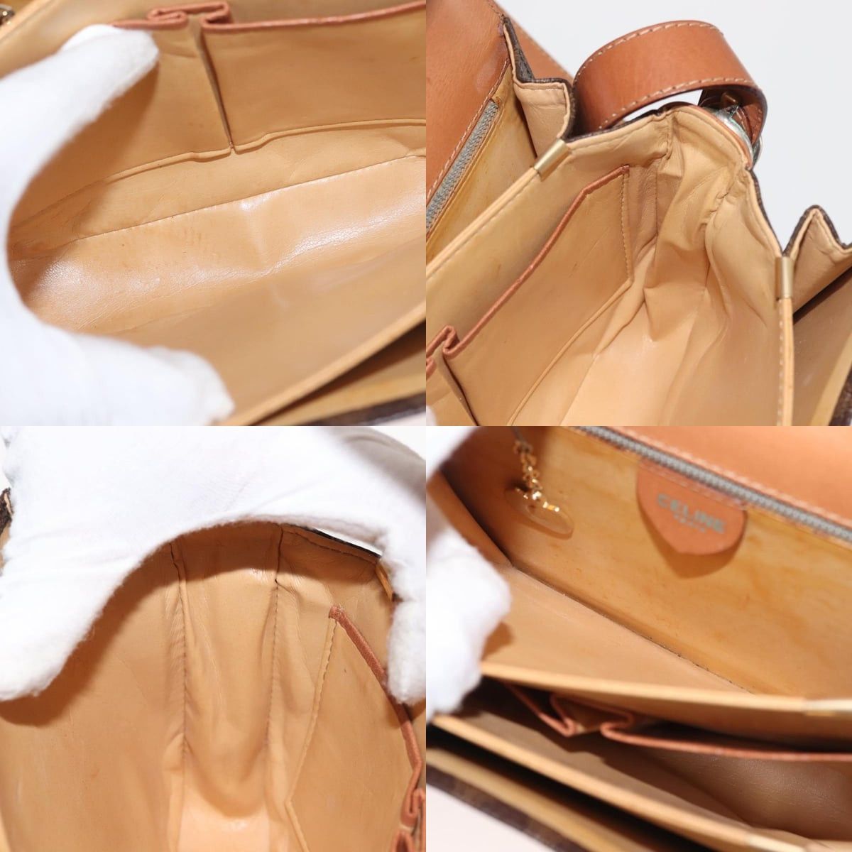 Celine CELINE Macadam Canvas Shoulder Bag Pvc Leather Brown Gold Size ONE SIZE - 12 Thumbnail