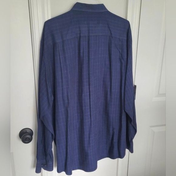 Other Geoffrey Beene Navy Checkered Long Sleeve Button-Up Shirt Size US XXL / EU 58 / 5 - 7 Thumbnail