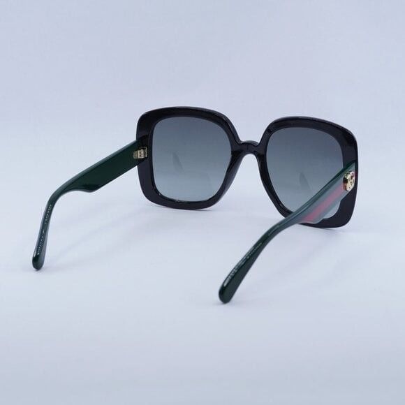 Gucci New Gucci GG0713S 006 Sunglasses - Black/Green Frame, Grey Size ONE SIZE - 9 Thumbnail