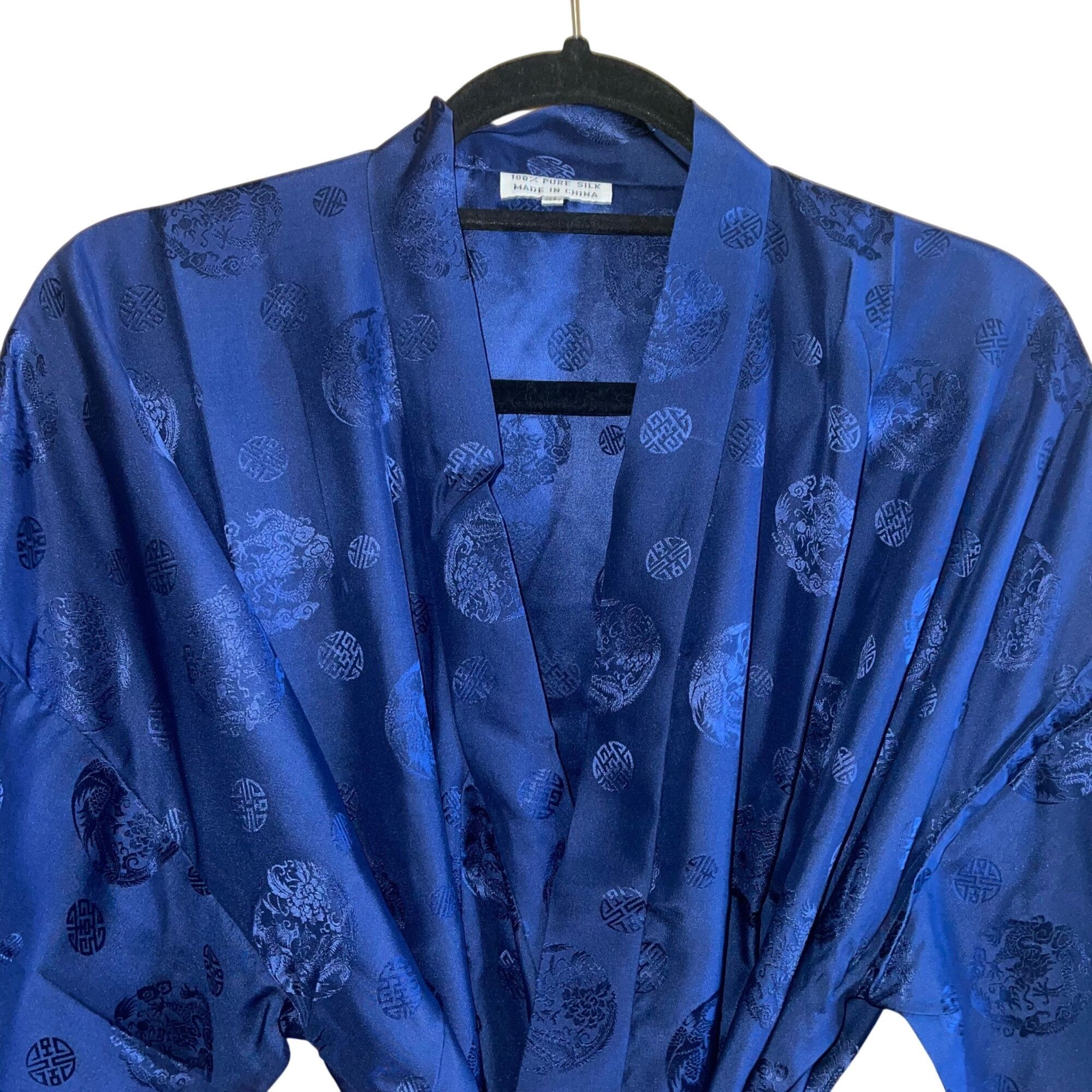 Vintage Vintage Womens Robe Size XL Blue Belt V Neck Wrap Size ONE SIZE - 3 Thumbnail