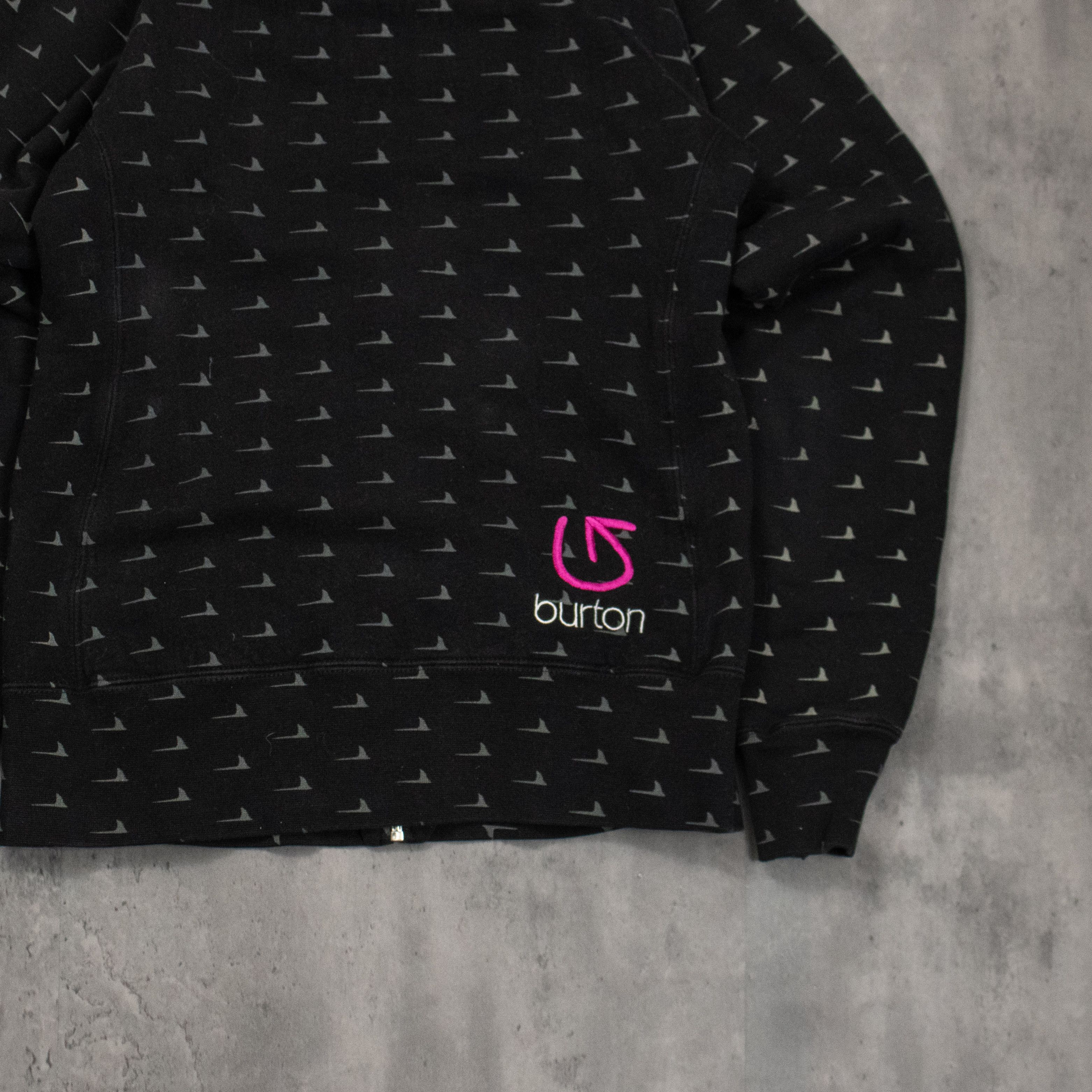 Burton Y2K 2000's 00's Burton AOP Black Sherpa Line Black Hoodie Size US XS / EU 42 / 0 - 7 Thumbnail