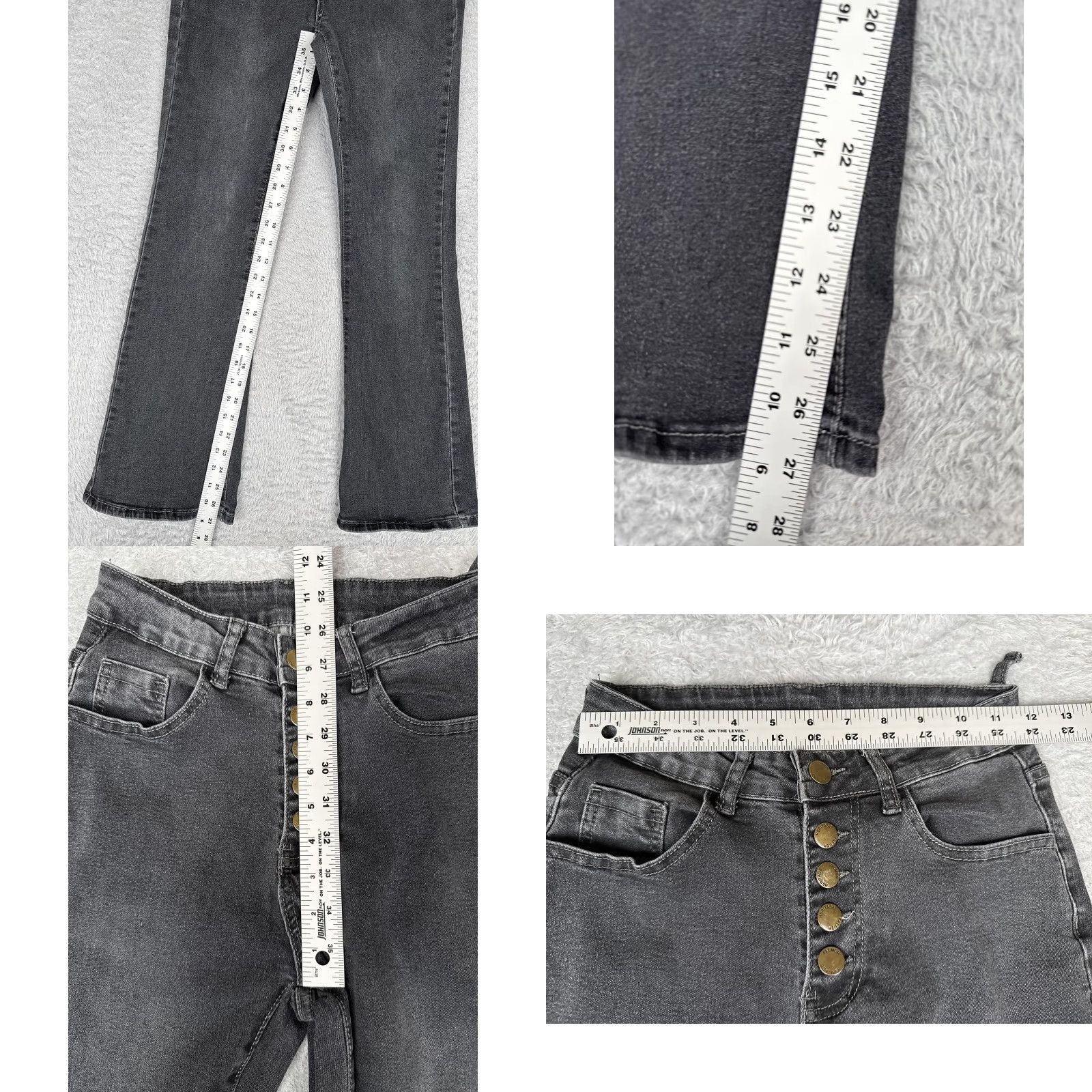 AG Jeans Womens Jeans Flare Charcoal Denim 22 Mid Rise Button Fly Stretch 22x27 Size 40" / US 18 - 8 Thumbnail