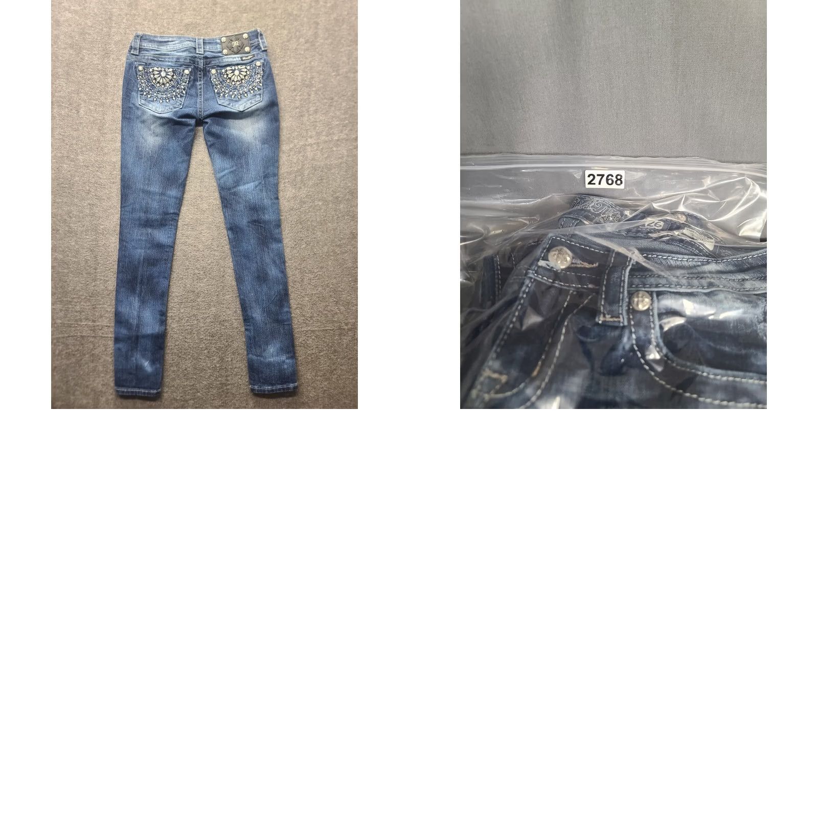 Miss Me Miss Me Jeans 26x31 Skinny Fit Ankle Signature Rise Distressed Stretch Starburst Denim Jeans Women 5-Pocket Blue HS? No, remove. Size 26" / US 2 / IT 38 - 9 Thumbnail