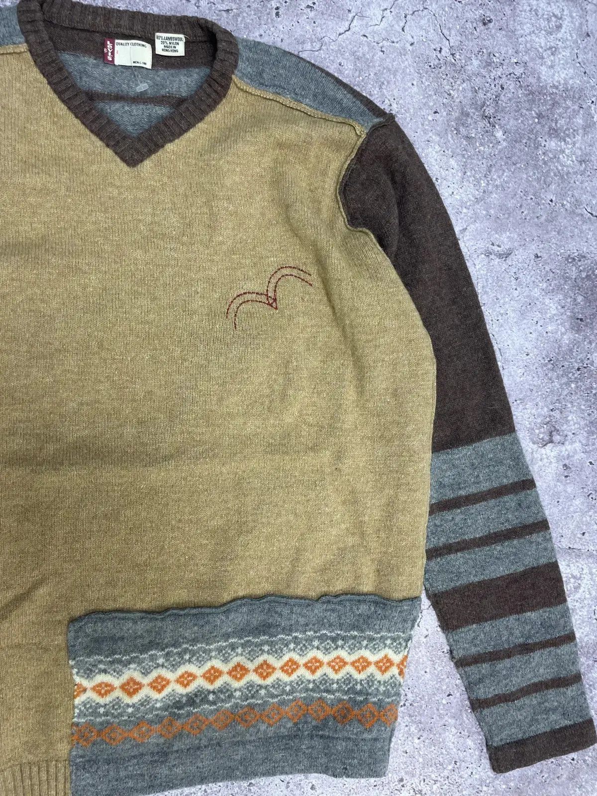 Levi's Vintage Levi’s Wool Blend Patchwork Sweater Men’s L Size US M / EU 48-50 / 2 - 2 Thumbnail