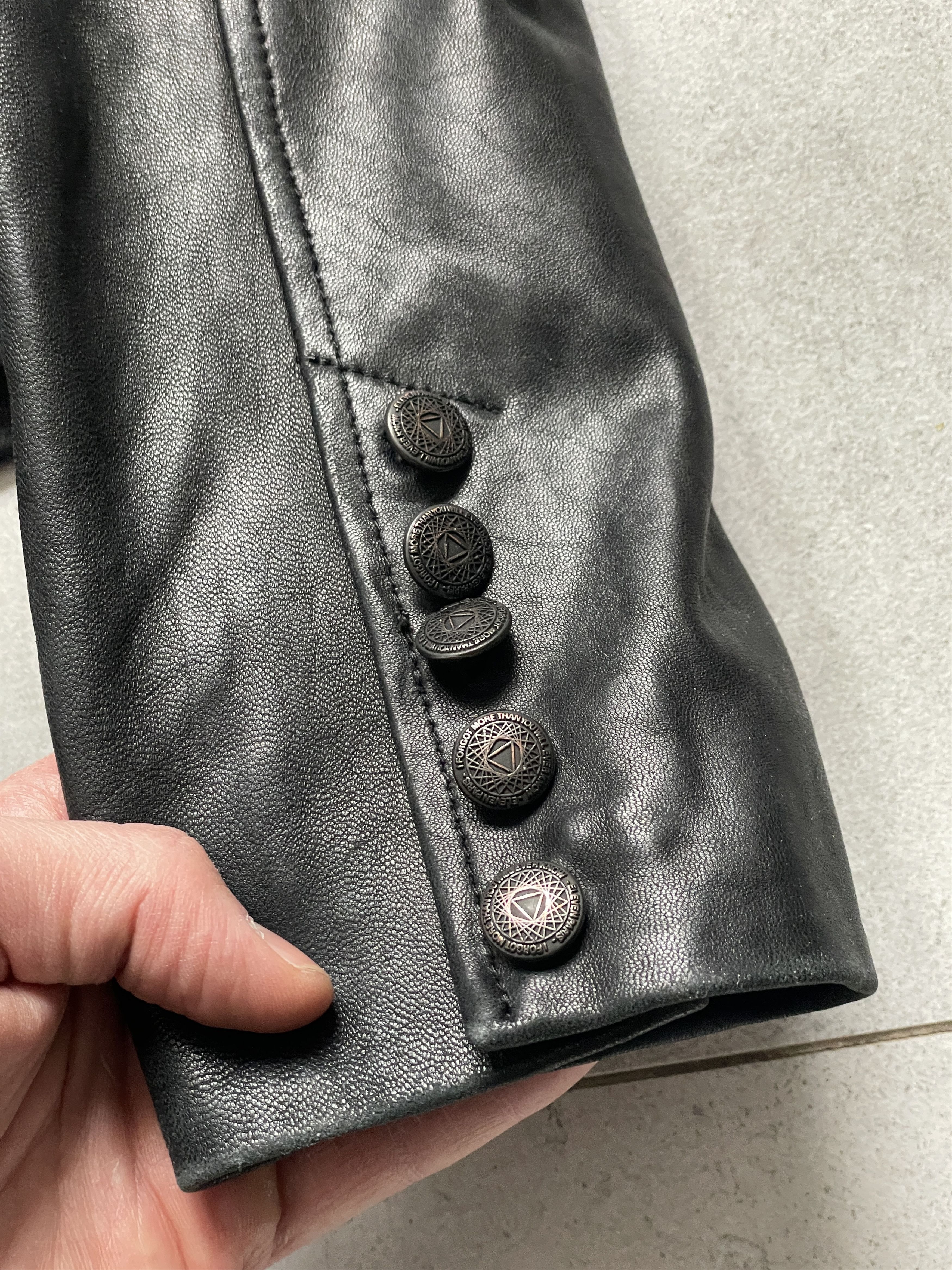 Eleven Paris BLACK WOOL LEATHER DOUBLE BRESTED BALMAIN TYPE NAPOLEONIC Size S / US 4 / IT 40 - 7 Thumbnail