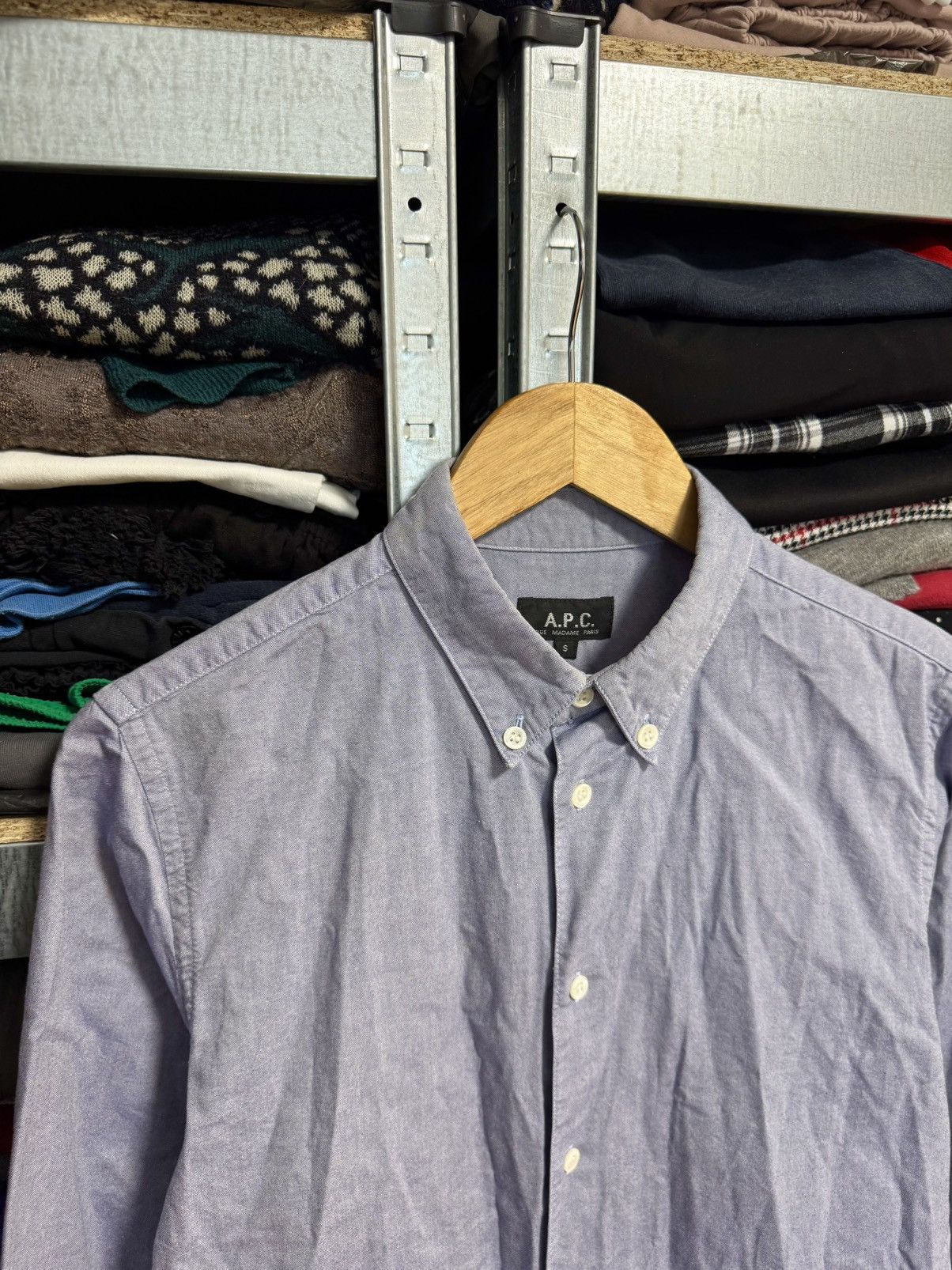 A.P.C. A.P.C Rue Madame Paris Chambray Long Sleeve Button Up Shirt Size US S / EU 44-46 / 1 - 2 Thumbnail