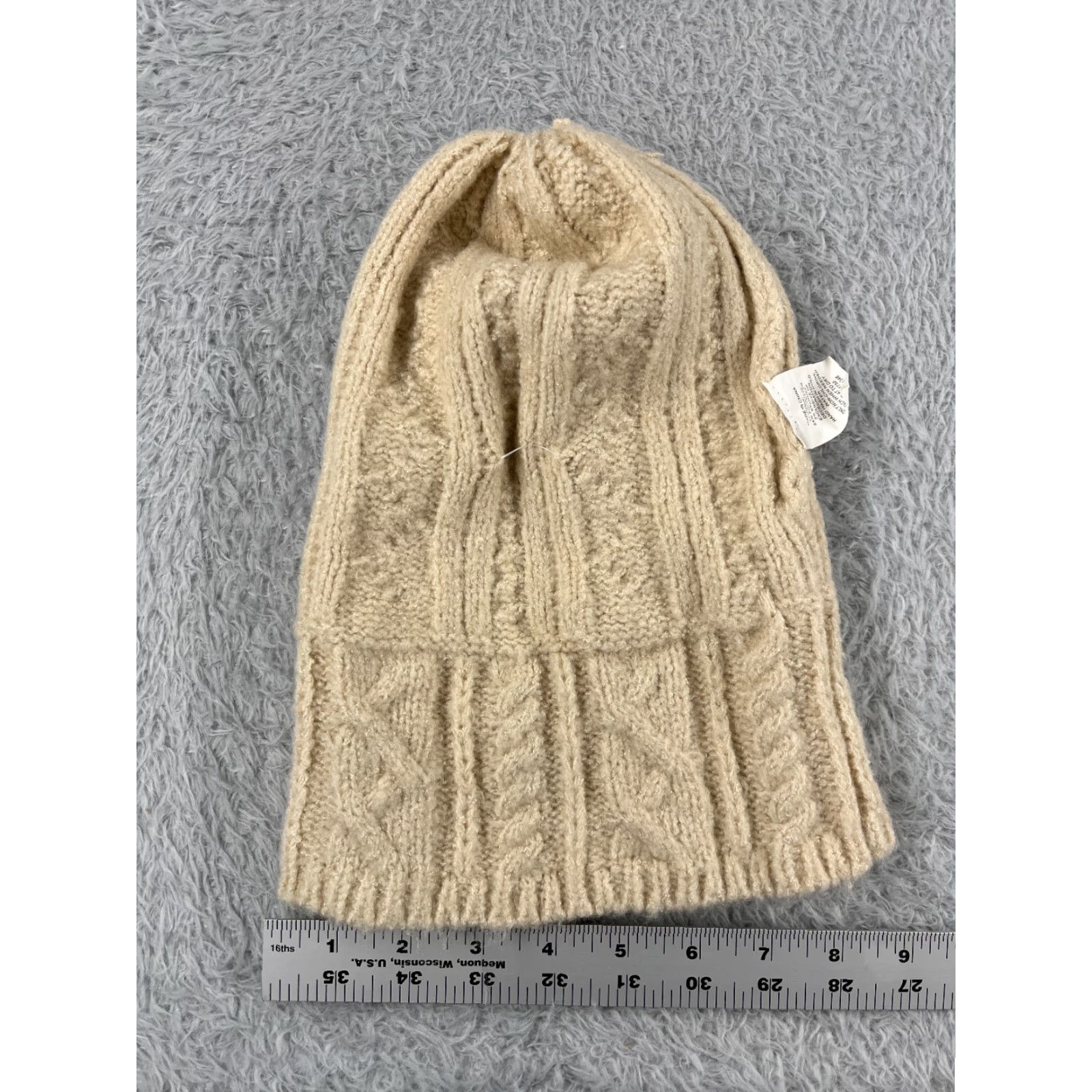 Vintage Target Beanie Womens One Size Ivory Cable Knit Acrylic Polyester Blend Ski Hat Size ONE SIZE - 5 Thumbnail