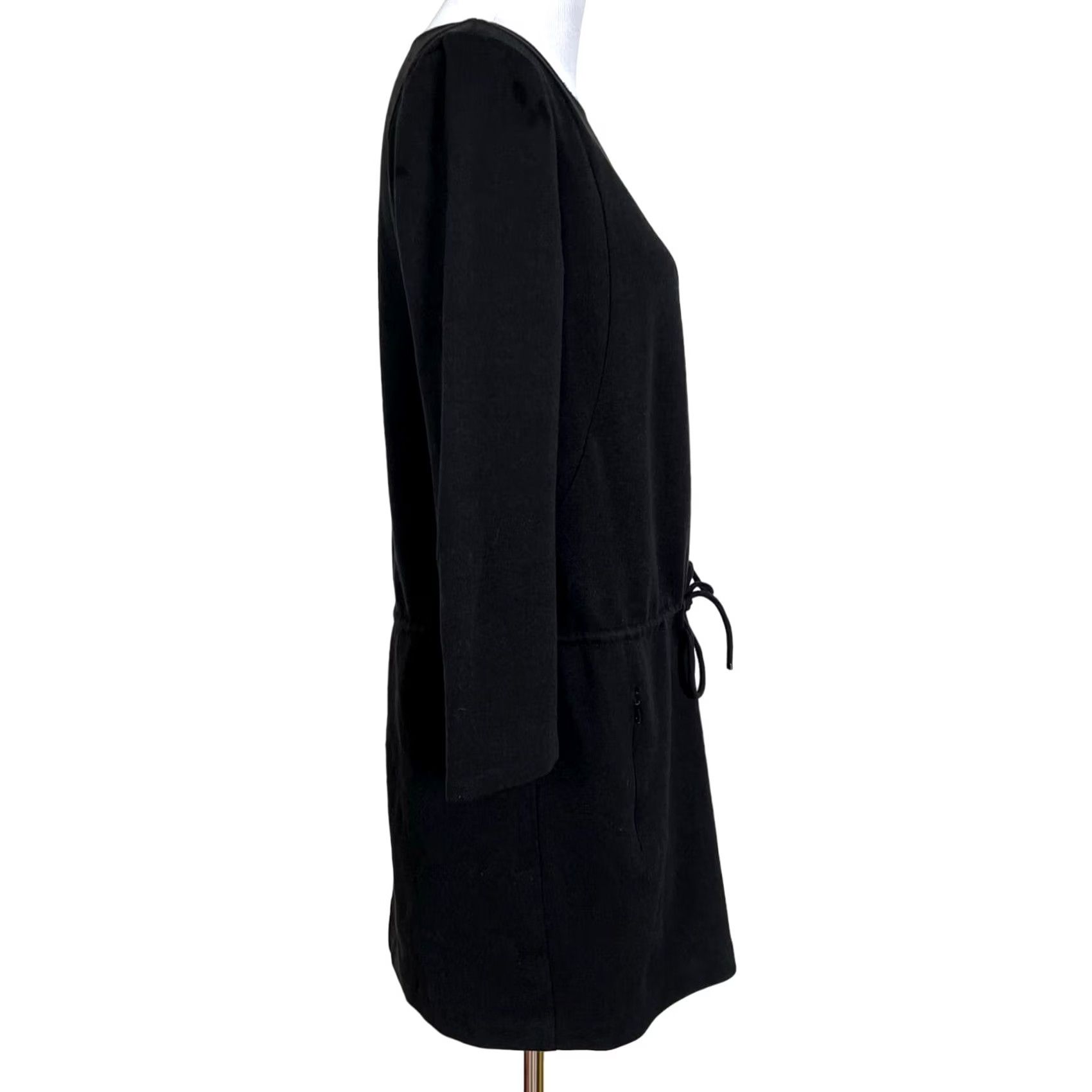 Elie Tahari VINTAGE Elie Tahari Black Dress Long Sleeve Drawstring Pockets Womens S Dress Casual Shift Size S / US 4 / IT 40 - 5 Thumbnail