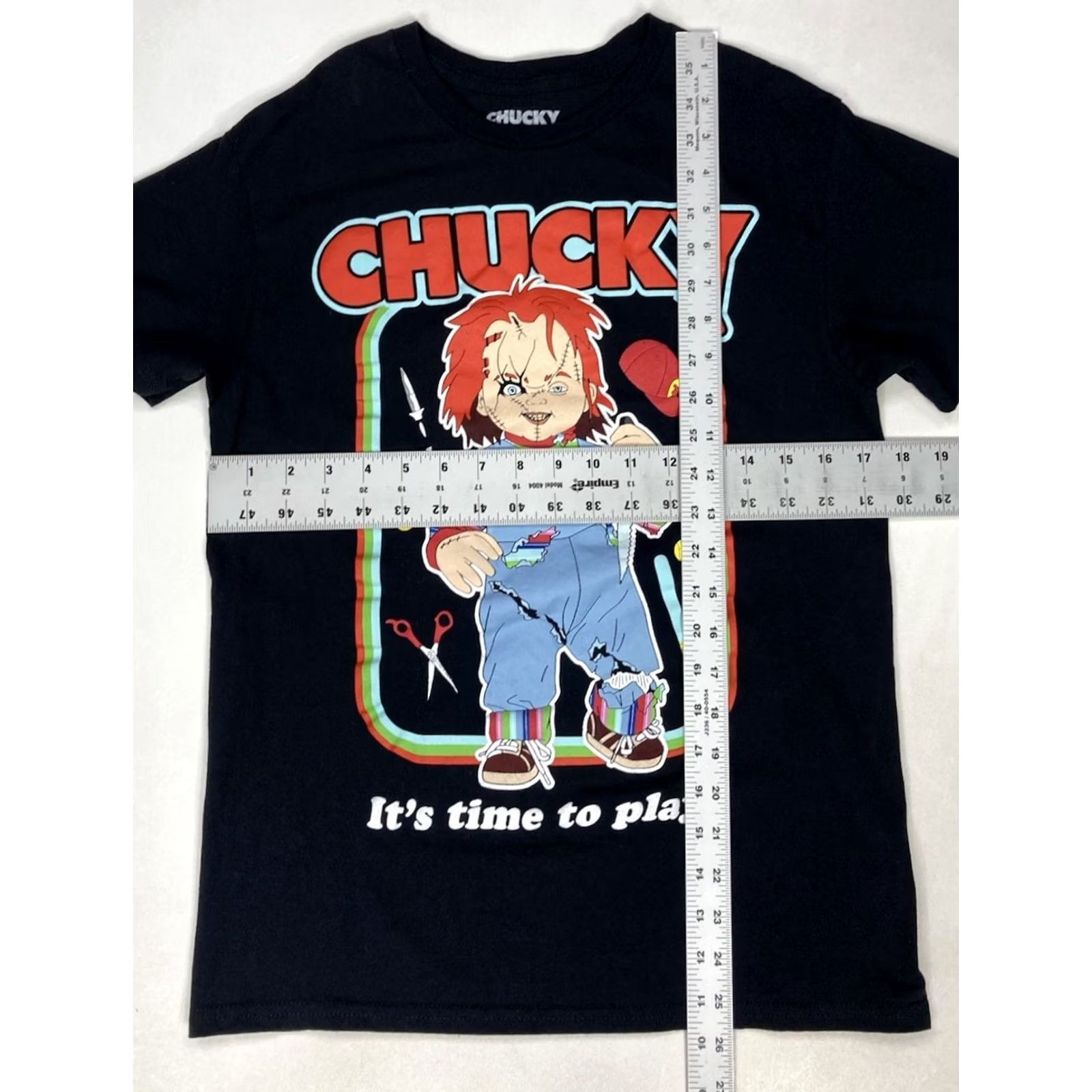 Vintage Chucky T-Shirt Women Small Black Short Sleeve Crew Neck Pullover Casual Halloween Movie Size S / US 4 / IT 40 - 5 Thumbnail
