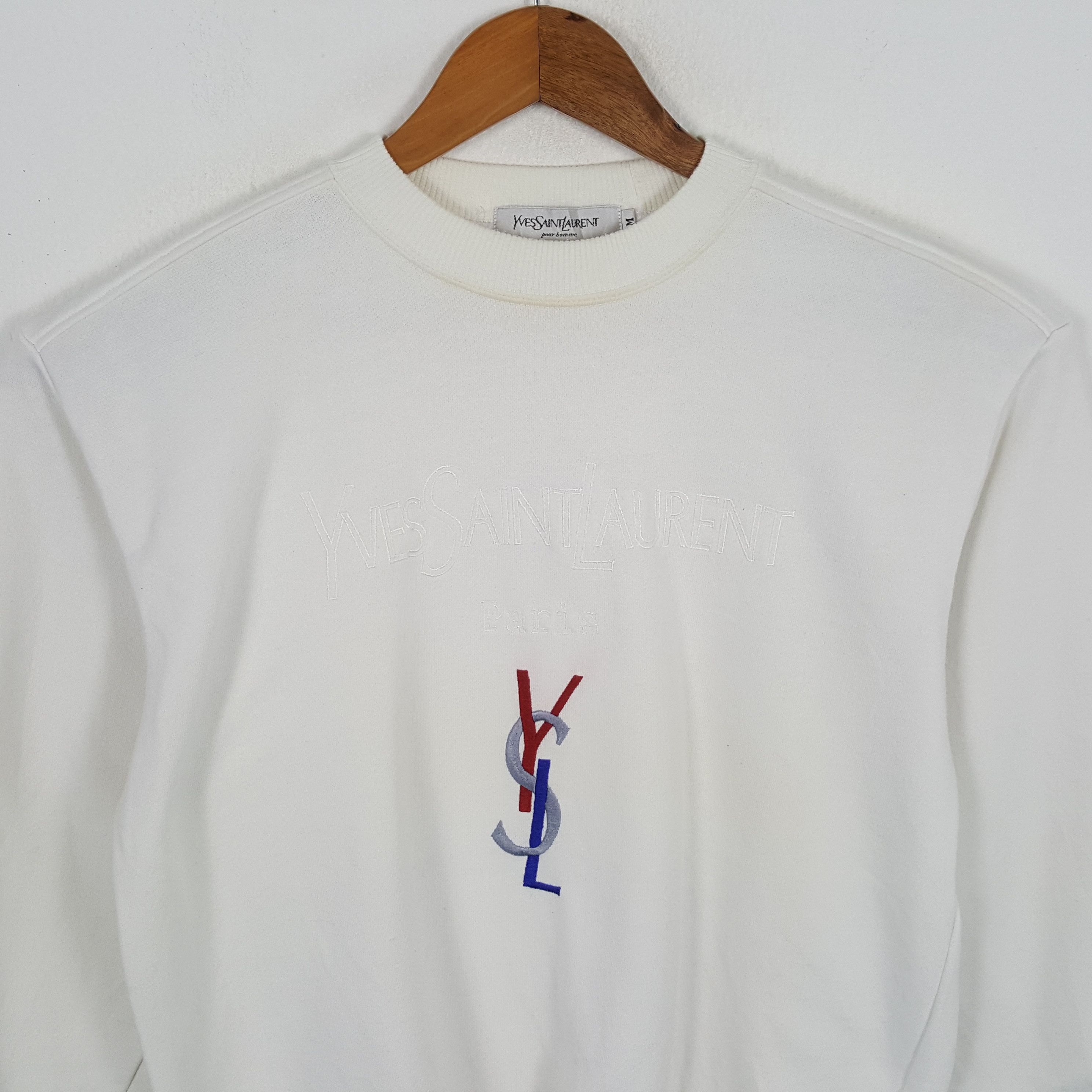 Vintage × Yves Saint Laurent Vintage YVES SAINT LAURENT Italian Brand Sweatshirts Size US M / EU 48-50 / 2 - 2 Thumbnail
