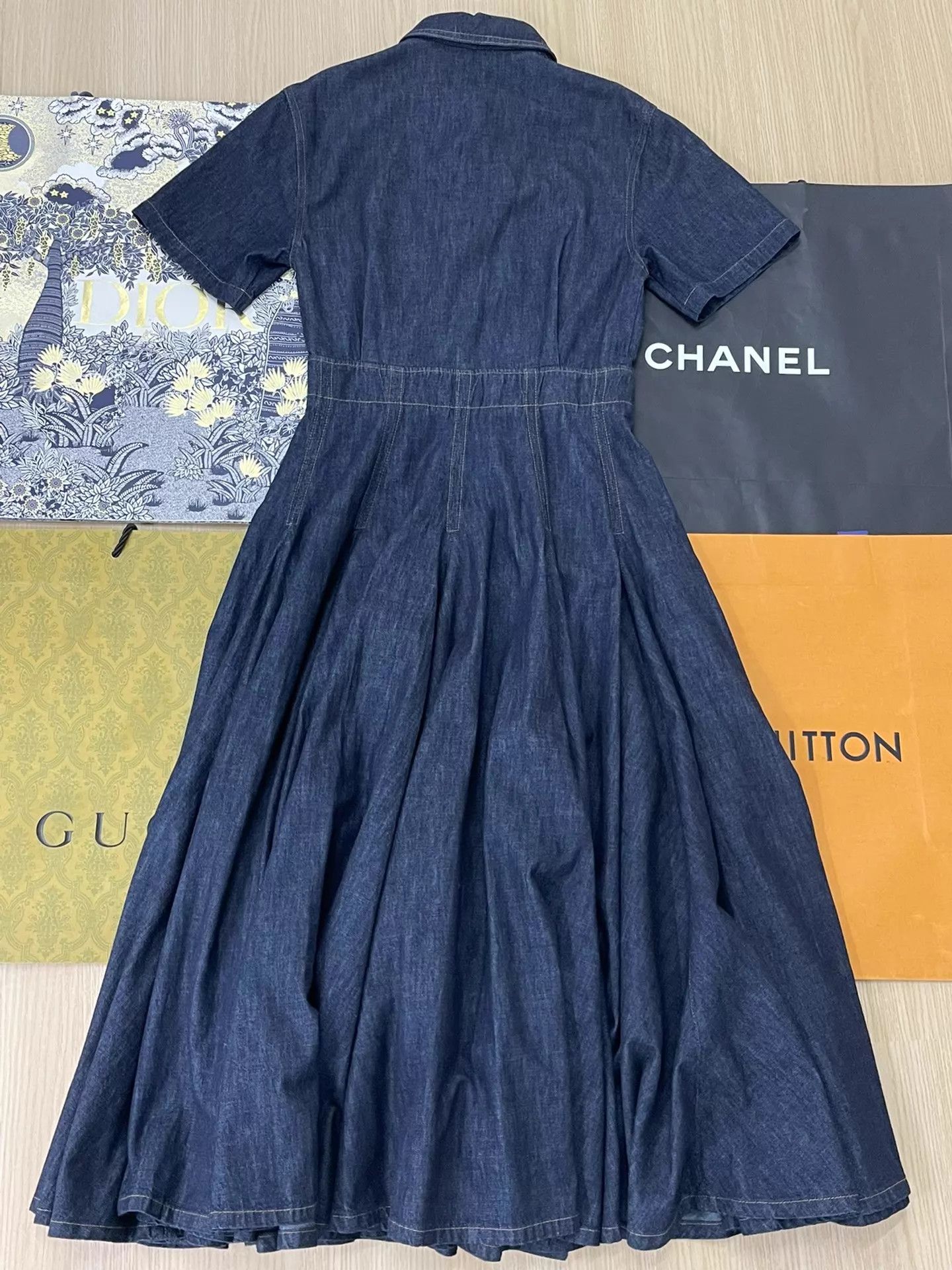 Dior Dior Navy Blue Denim Long Dress Women's 38 Elegant Size S / US 4 / IT 40 - 3 Thumbnail
