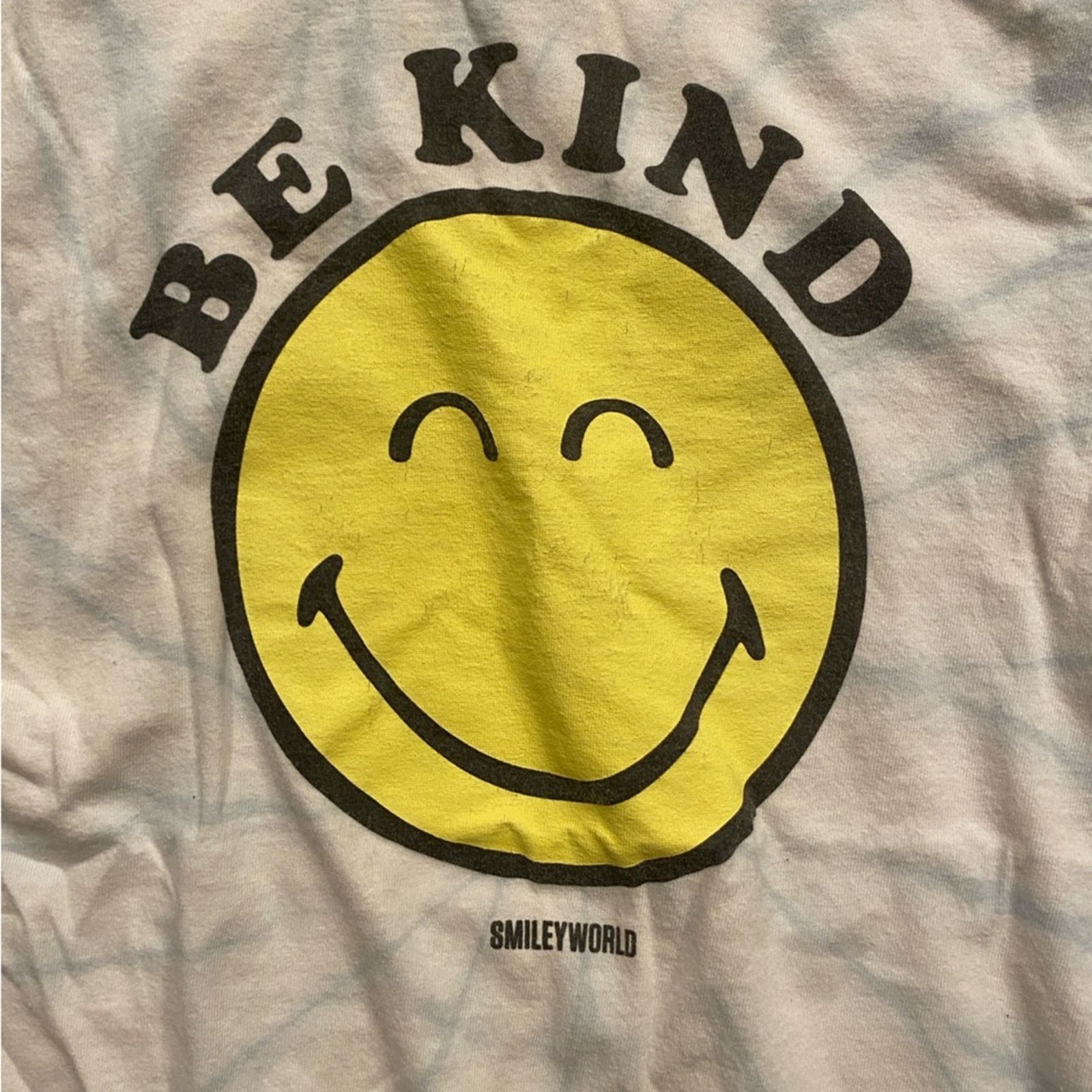 Urban Outfitters Be Kind Smiley World Woman T-Shirt - Light Blue Tie-Dye Size S / US 4 / IT 40 - 2 Thumbnail