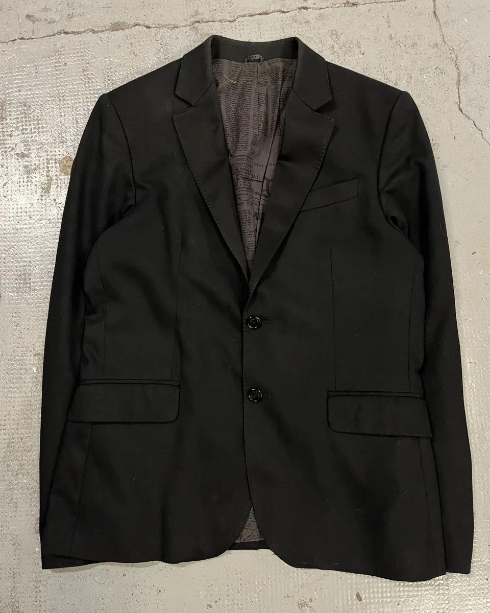 John Galliano AW2010 John Galliano Black Gazette Lining Blazer Jacket Size 42R - 5 Thumbnail