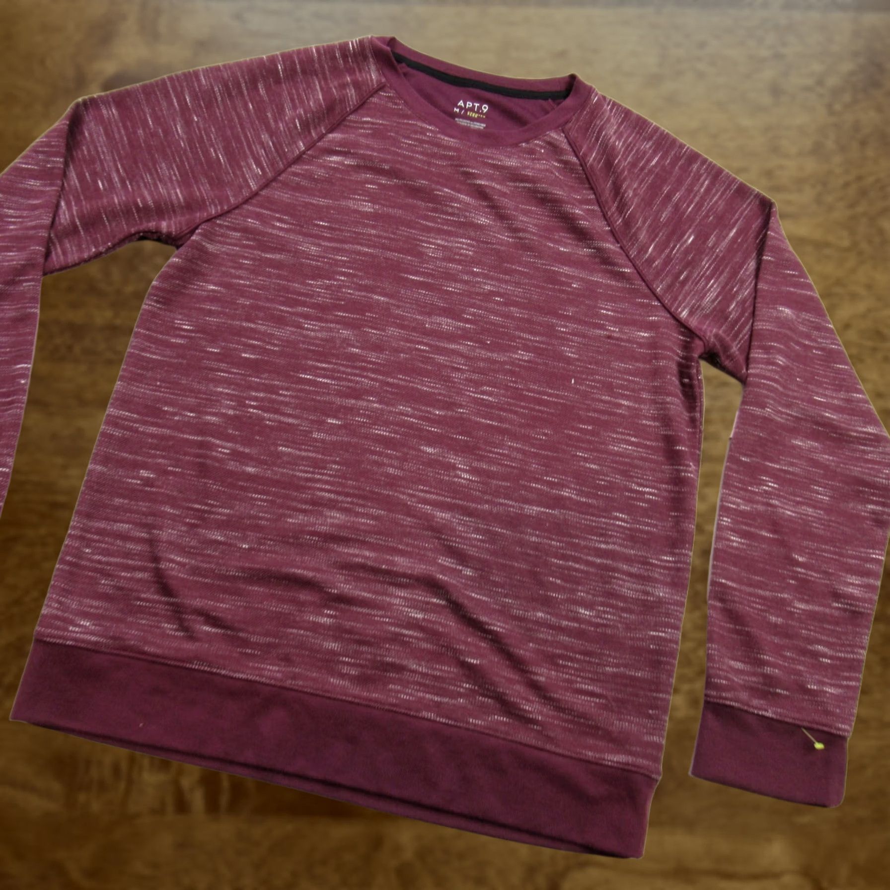Apt. 9 APT. 9 Shirt Womens Medium Long Sleeve Crew Neck Maroon Outdoors Casual Size M / US 6-8 / IT 42-44 - 1 Thumbnail