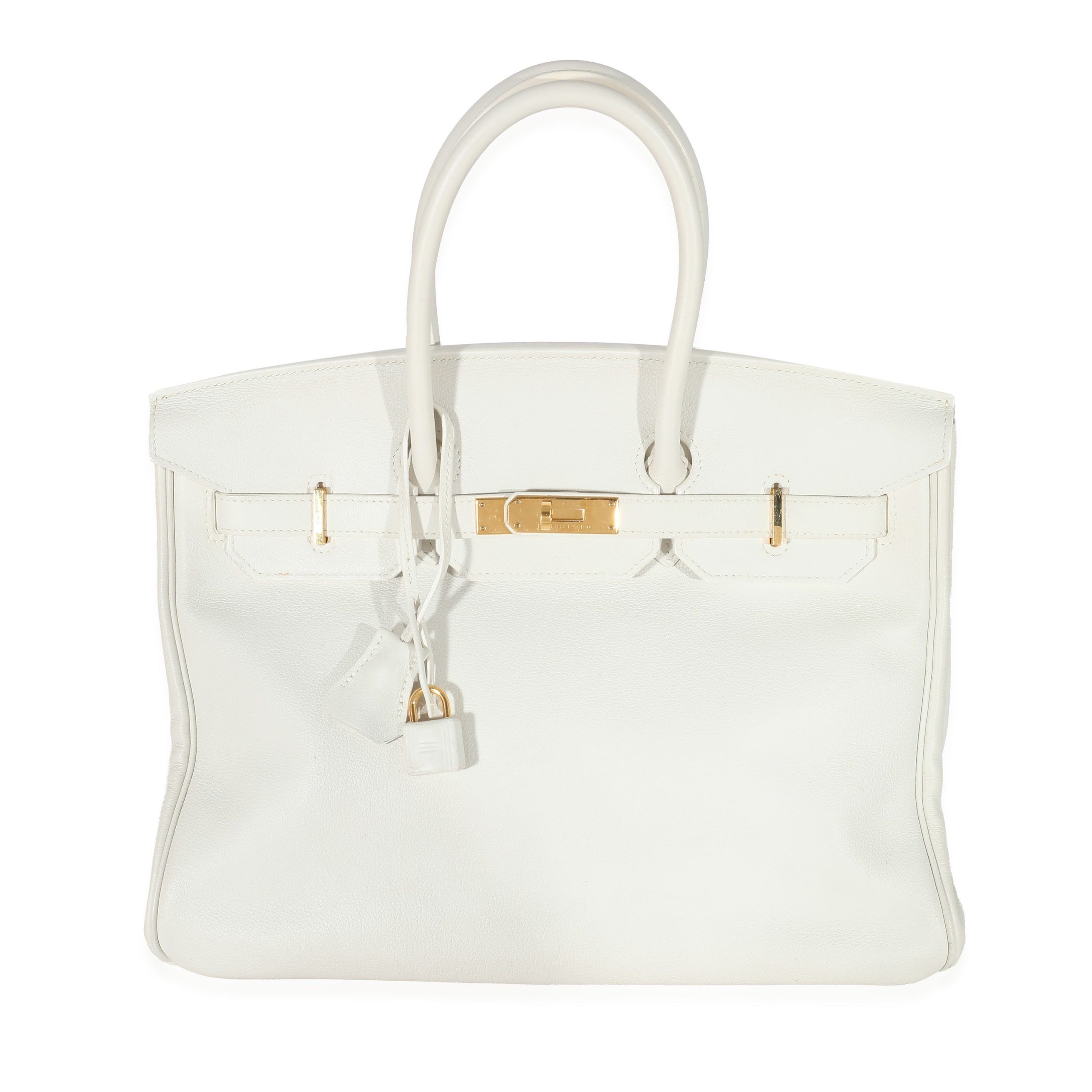 image of Hermes White Evergrain Birkin 35 Ghw, Women's