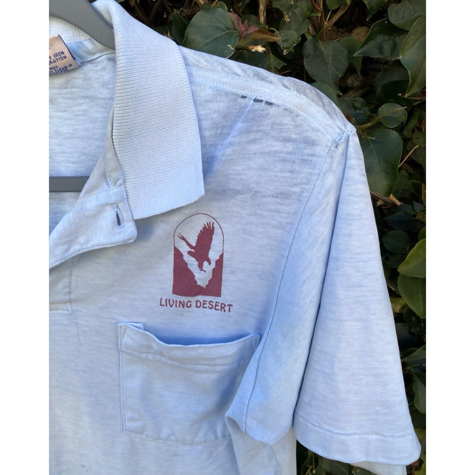 Hanes VINTAGE Hanes Pocket Polo Shirt Short Sleeve Blue 1980s Size M Distressed Thrashed Unisex Mens Womens Boys Girls Size US M / EU 48-50 / 2 - 6 Thumbnail