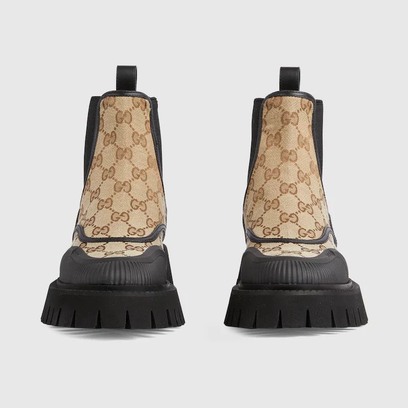 Gucci o1s1wg110425 Women's GG Canvas Ankle Boots in Multicolor Size US 6 / IT 36 - 4 Thumbnail