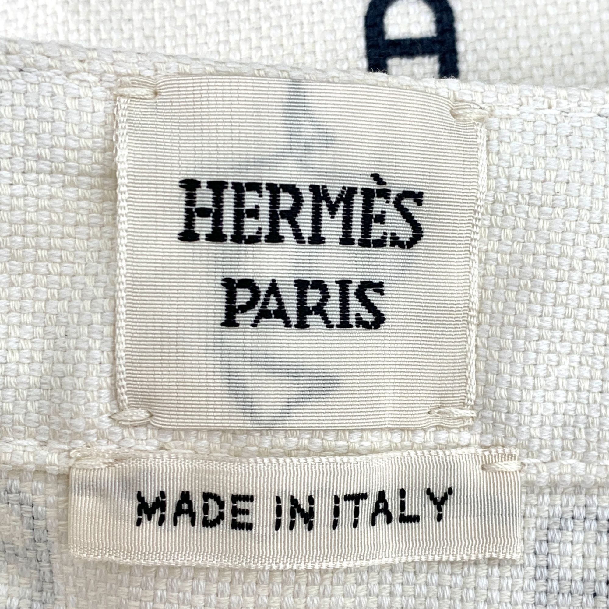 Hermes Hermès White "Pig Nose" Detail Denim Mini Skirt (Size XS) Size 34" / US 12 / IT 48 - 2 Thumbnail