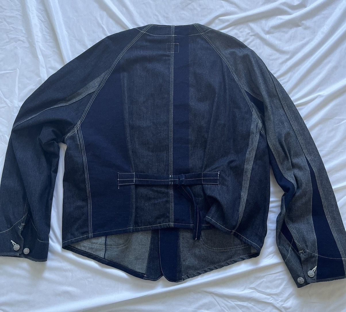 Needles Needles Navy/Gray Multi Colored Denim Jacket Size US L / EU 52-54 / 3 - 3 Thumbnail