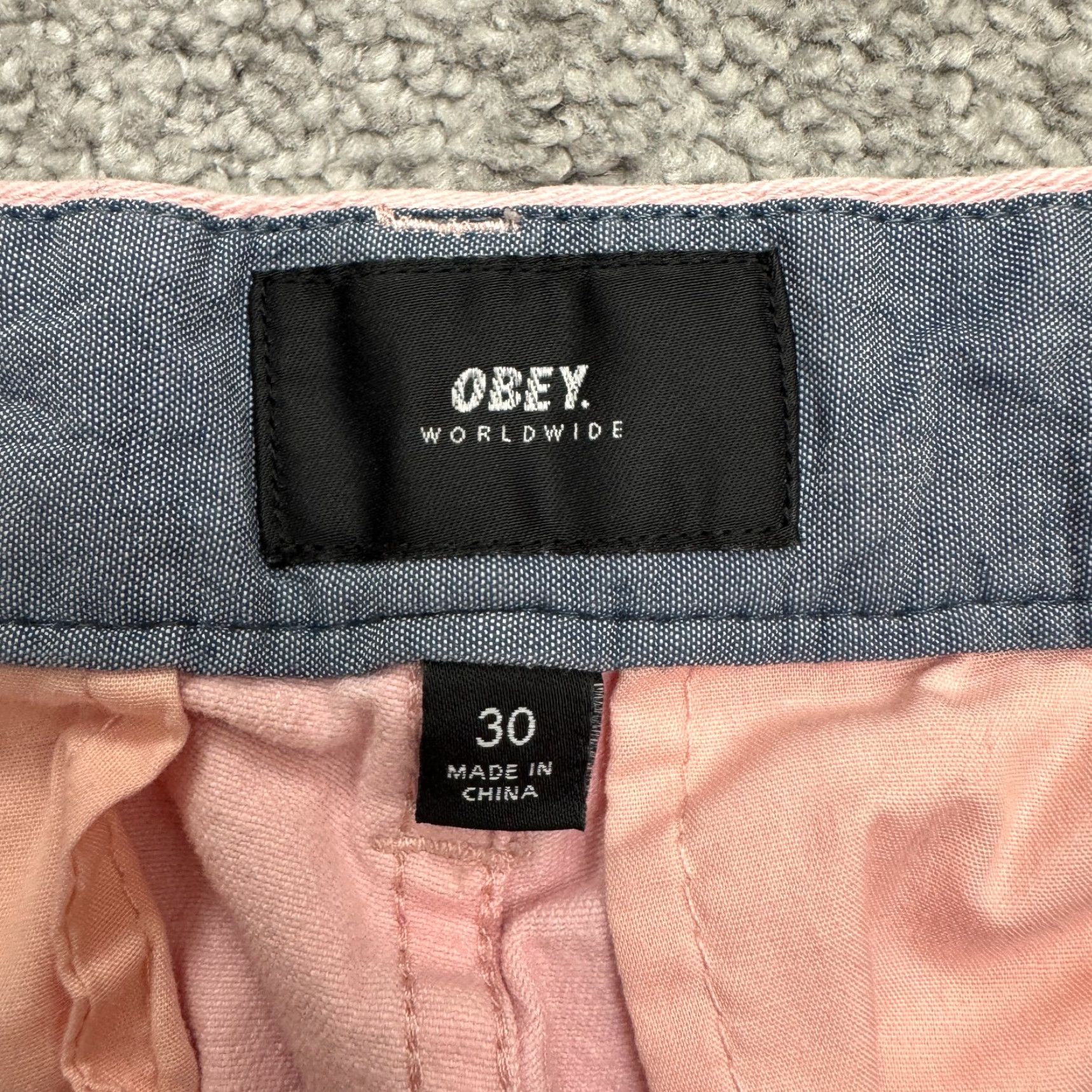 Obey OBEY Chino Shorts Mens 30 Pink Flat Front Cotton Casual Summer Short with Pockets, Regular Rise, 7in Inseam, Preppy Outdoor Style Mens Clothing Size US 30 / EU 46 - 5 Thumbnail