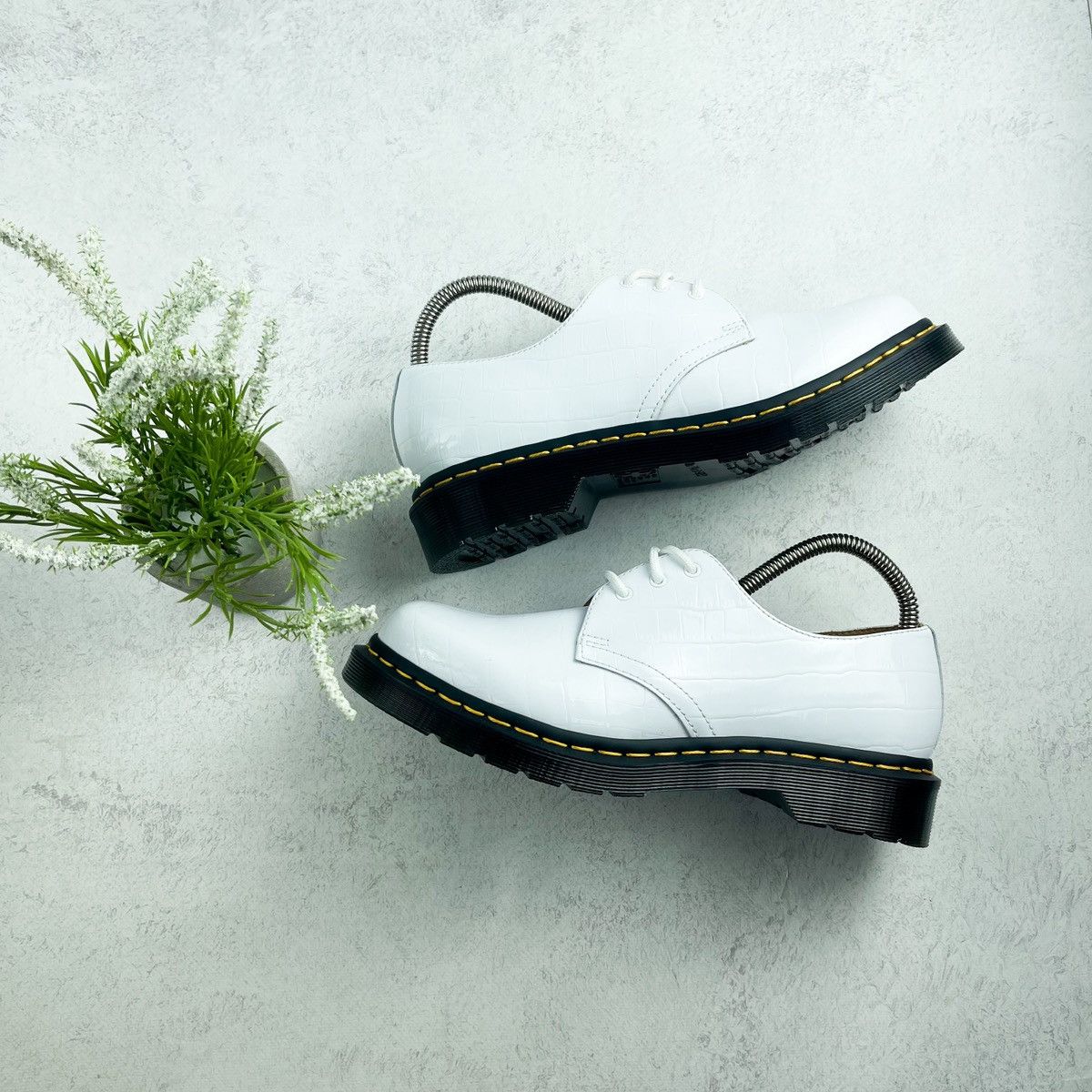 Dr. Martens Doc Martens White Patent Leather Croc Embossed Shoes Women Grailed